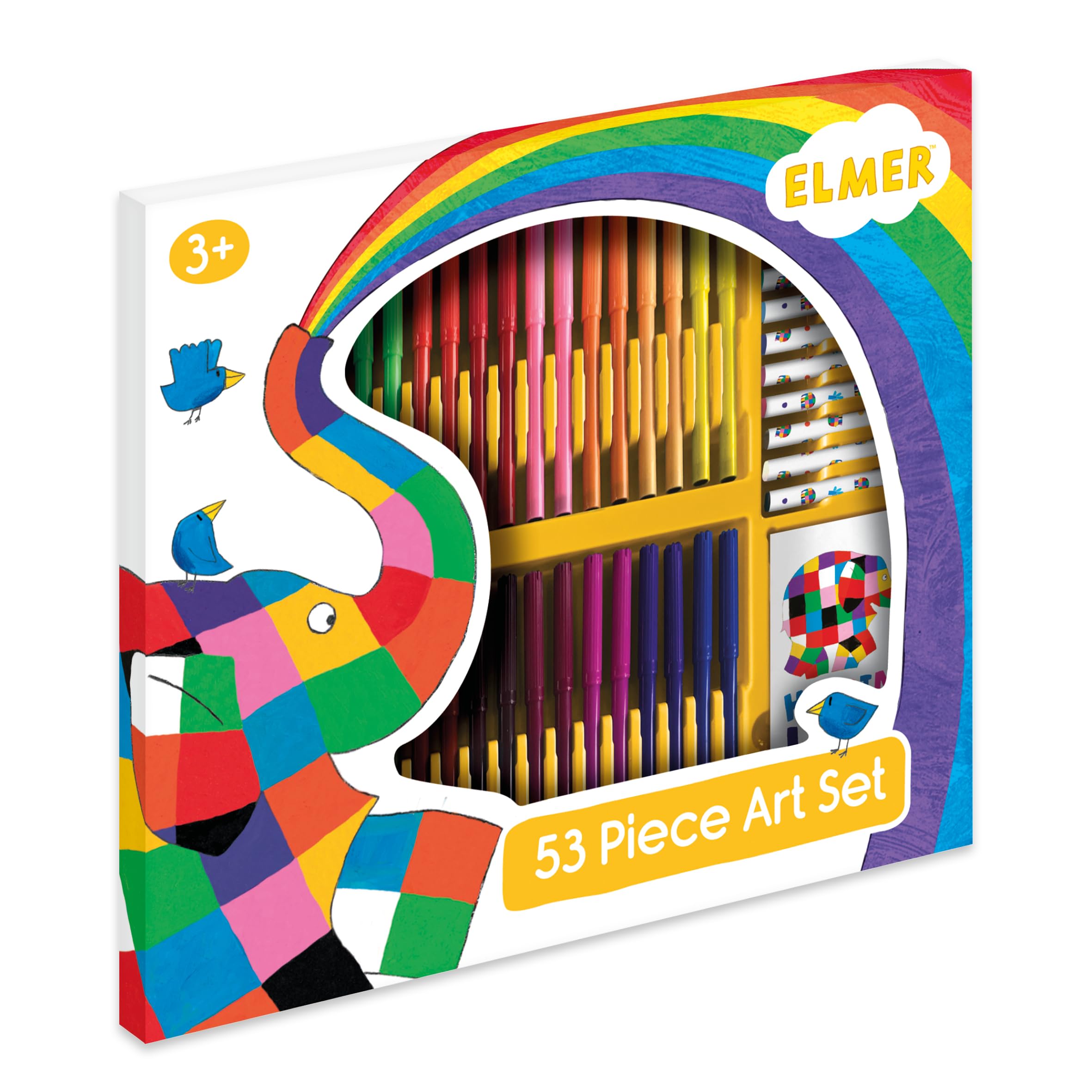Robert Frederick Elmer Children's 53 Piece Art Set - Includes Felt-Tip Pens and Crayons, Multicoloured, Large