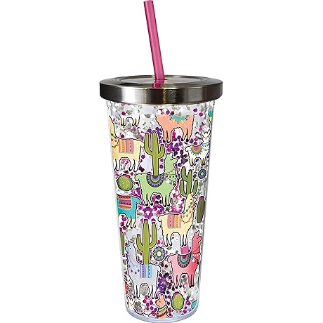 Spoontiques 20 oz Llama Glitter Cup