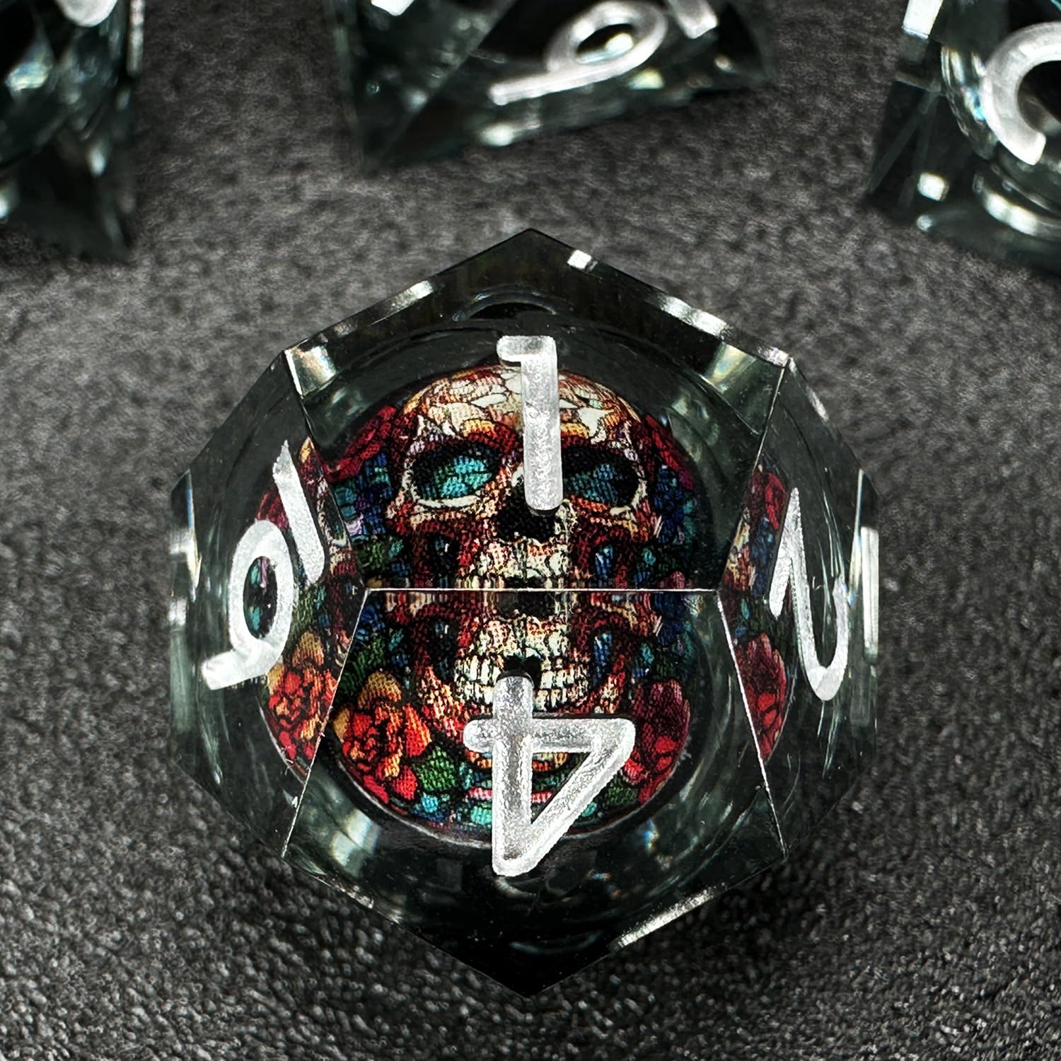 HAOMEJA Skull Hollow Metal Dice Set For D&D - 7 Piece Ancient Brass Role Playing Dice, RPG Tabletop Games - View #7