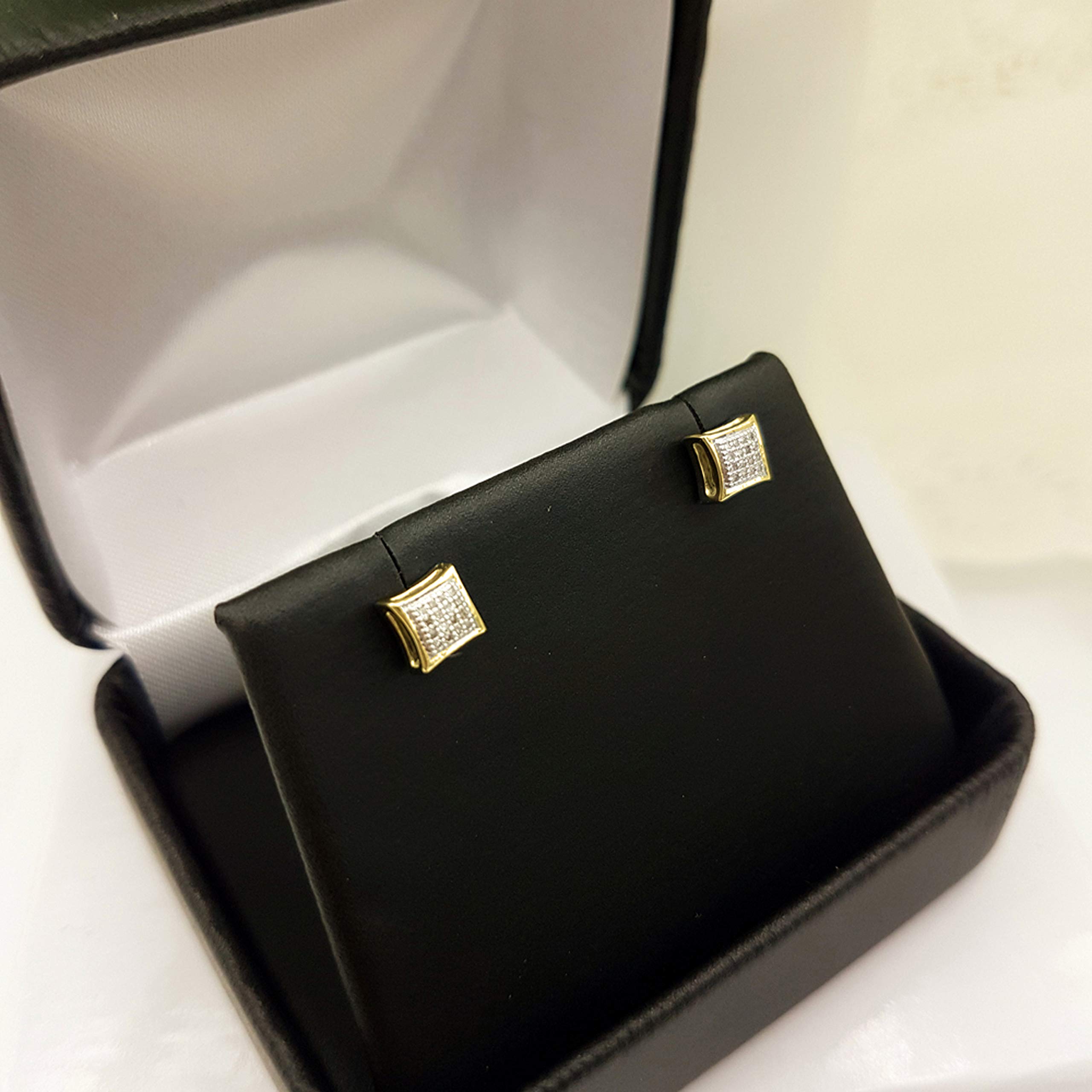 Dazzlingrock Collection Pendientes de tuerca redondos de 0,05 quilates con diamante blanco en forma de cometa para hombre, disponibles en oro macizo de 10 quilates, 14 y 18 quilates y plata de ley