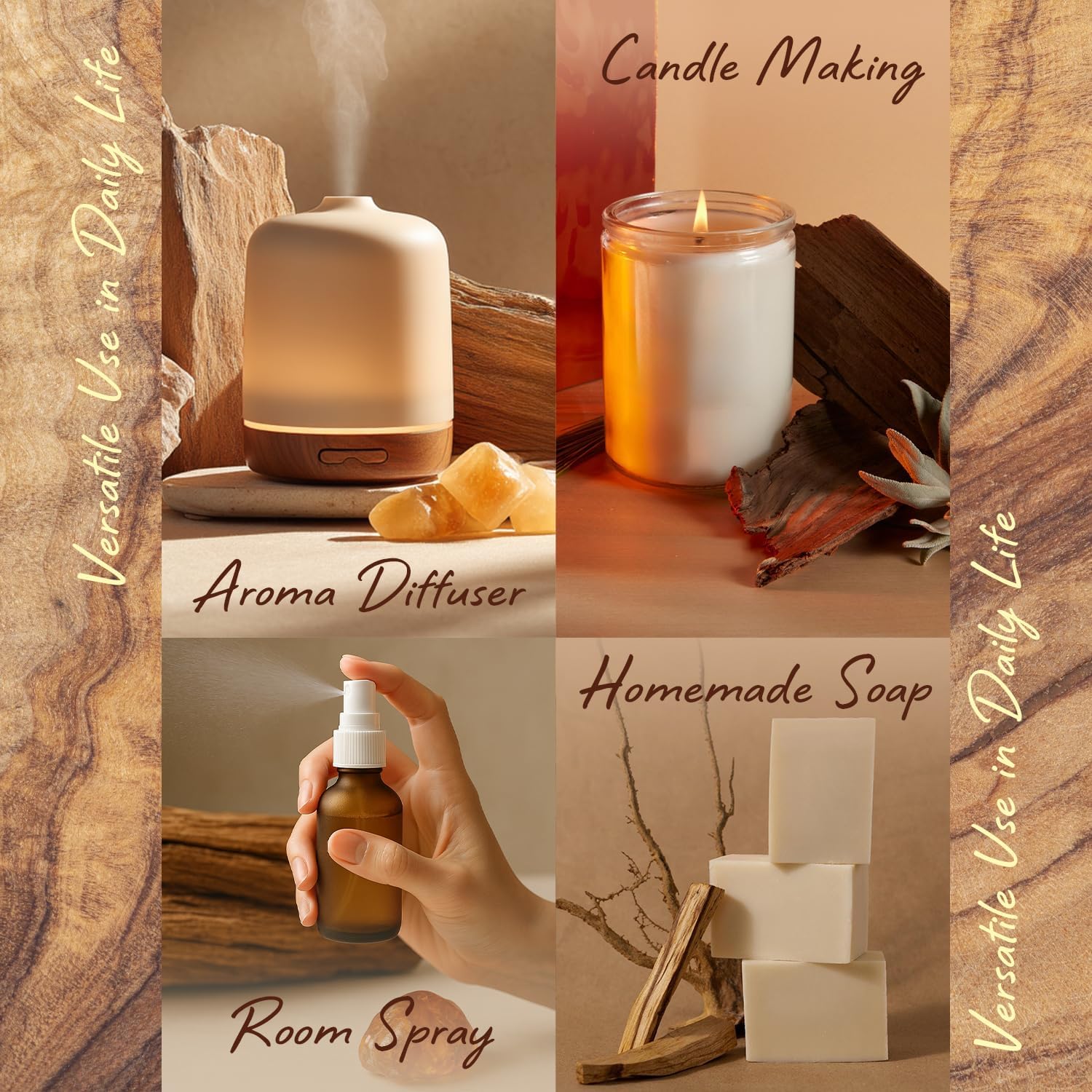 ARVIDSSON Woody Essential Oils Set, Wood Fragrance Oils Gift Set, 12 x 10ml Woodsy Essential Oil for Diffuser - Cedarwood, Sandalwood, Pine, Cypress, Frankincense, Juniper Berry, Clove and More