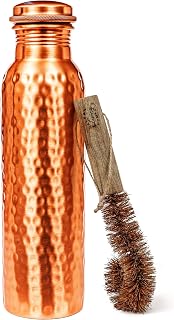 Pure Copper Water Bottle 32 oz Hand Hammered Ayurvedic Drinking