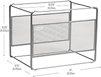 Vista 3 de Mind Reader Hanging File Folder Organizer, Desktop Organizer, Storage, Office, Metal Mesh, 13"L x 9.75"W x 10.25"H, Silver