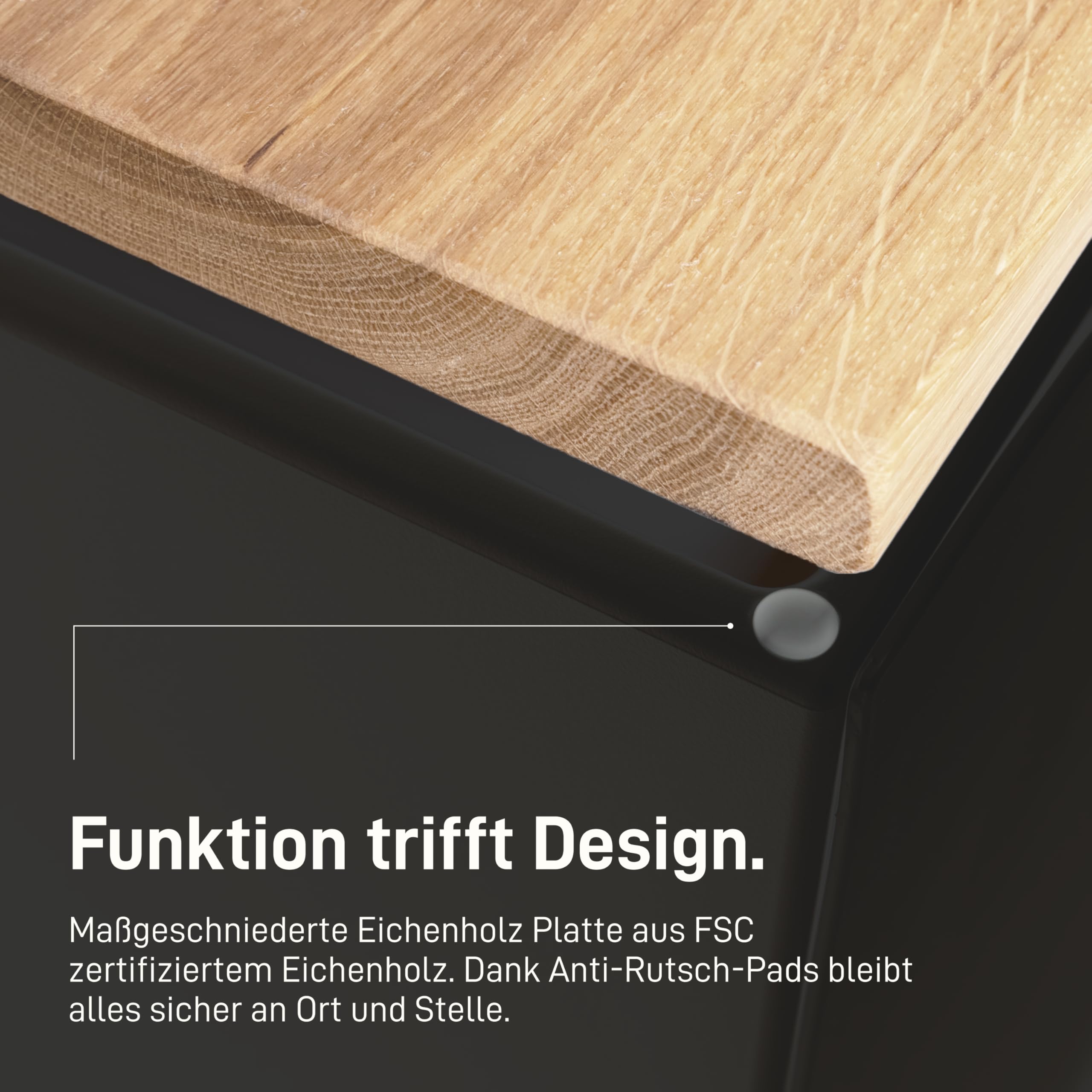 Natural Goods Berlin 1x Trones Deckplatte Eiche - I K E A Upcycling - 2 cm Trones Holzplatte passgenau Antirutschfunktion - Holzplatte Eiche massiv für Schuhorganizer - Fensterbrett 103 x 16 x 2 cm
