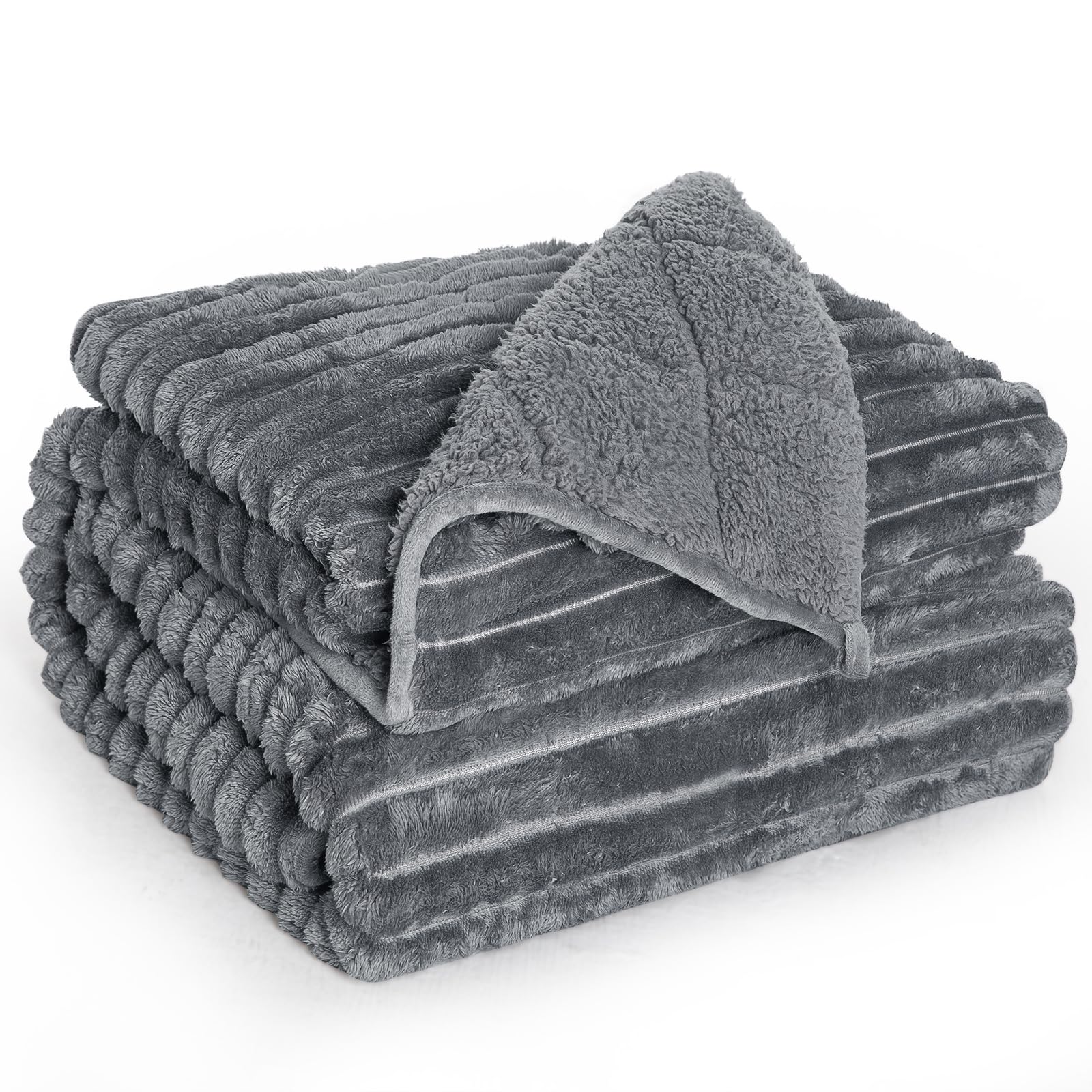 Amazon.com: UINIU Sherpa Fleece Weighted Blanket with 3D Ribbed