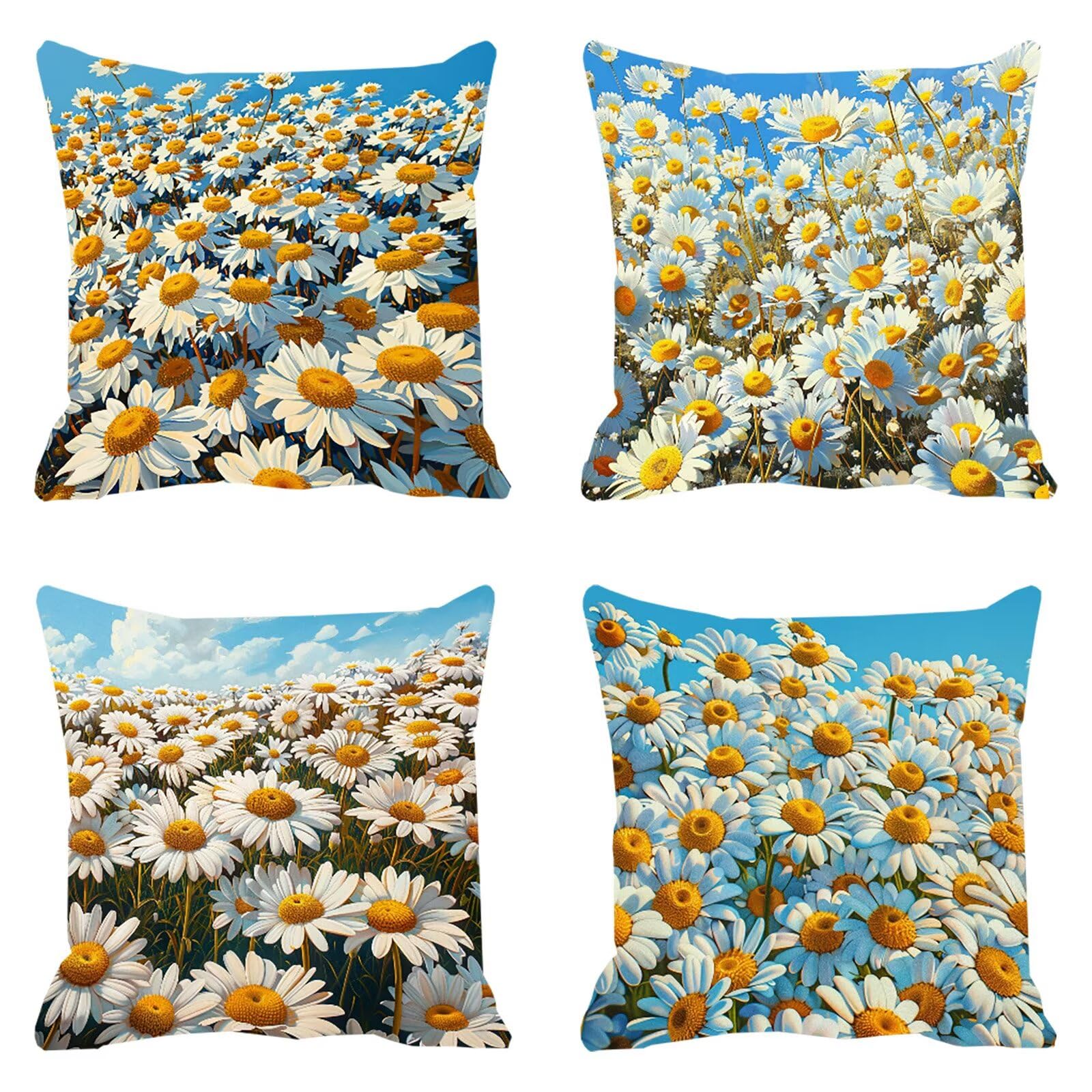 Housse de coussin 50x50cm bleu impermeable en velours pour decoration