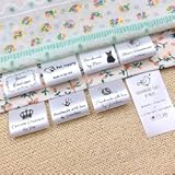100pcs Personalized Sewing Label Custom Fabric Clothing Tags Handmade with Love Design Your Logo Silky Satin Sewing tag Hanging Folding Label sew in tag fold Over Labels