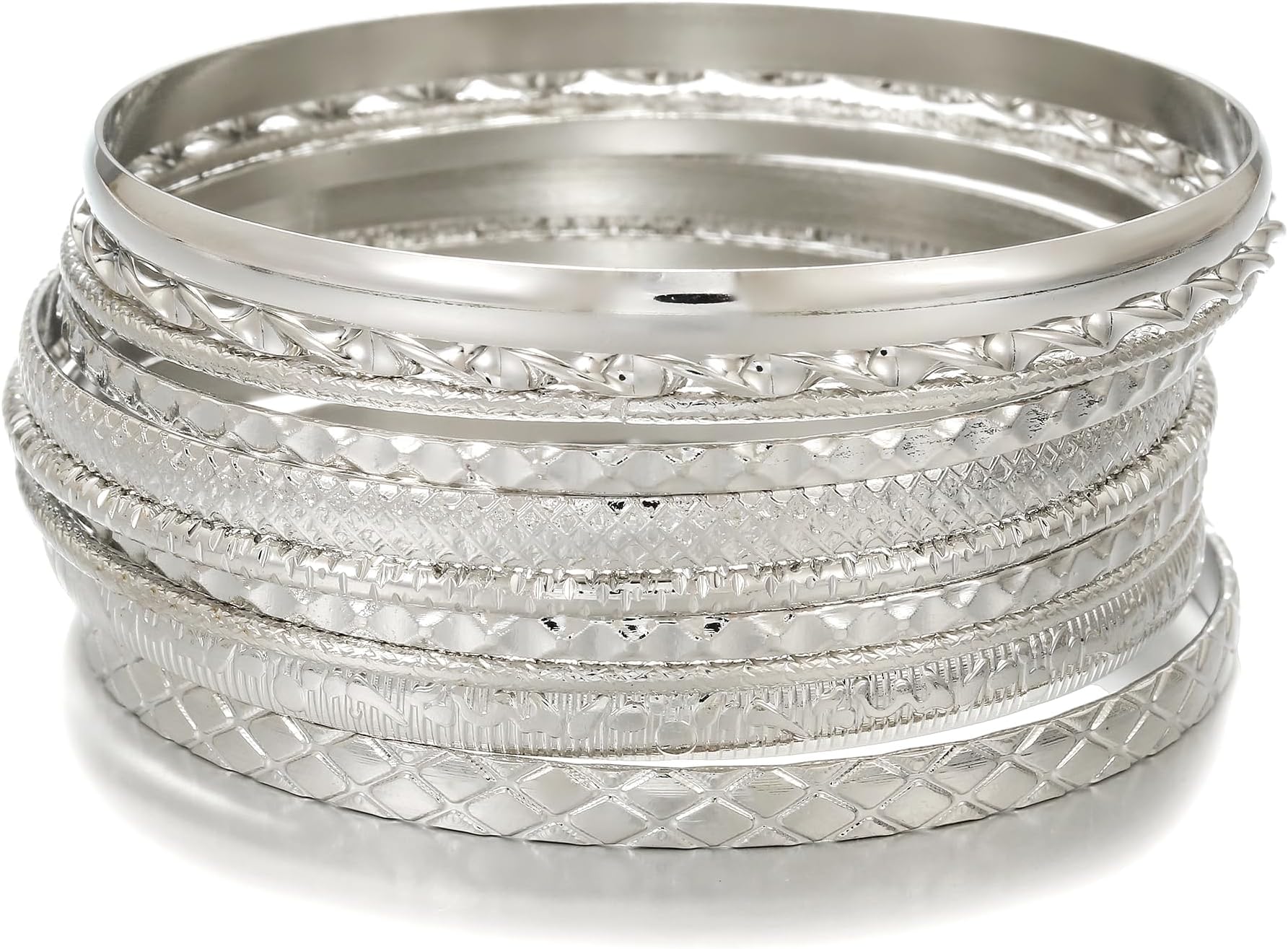 Gold Bangles for Women, 12 Pcs Boho Stackable Bracelets Multi Layer Textured Chunky Bracelets Jewelry Set for Women