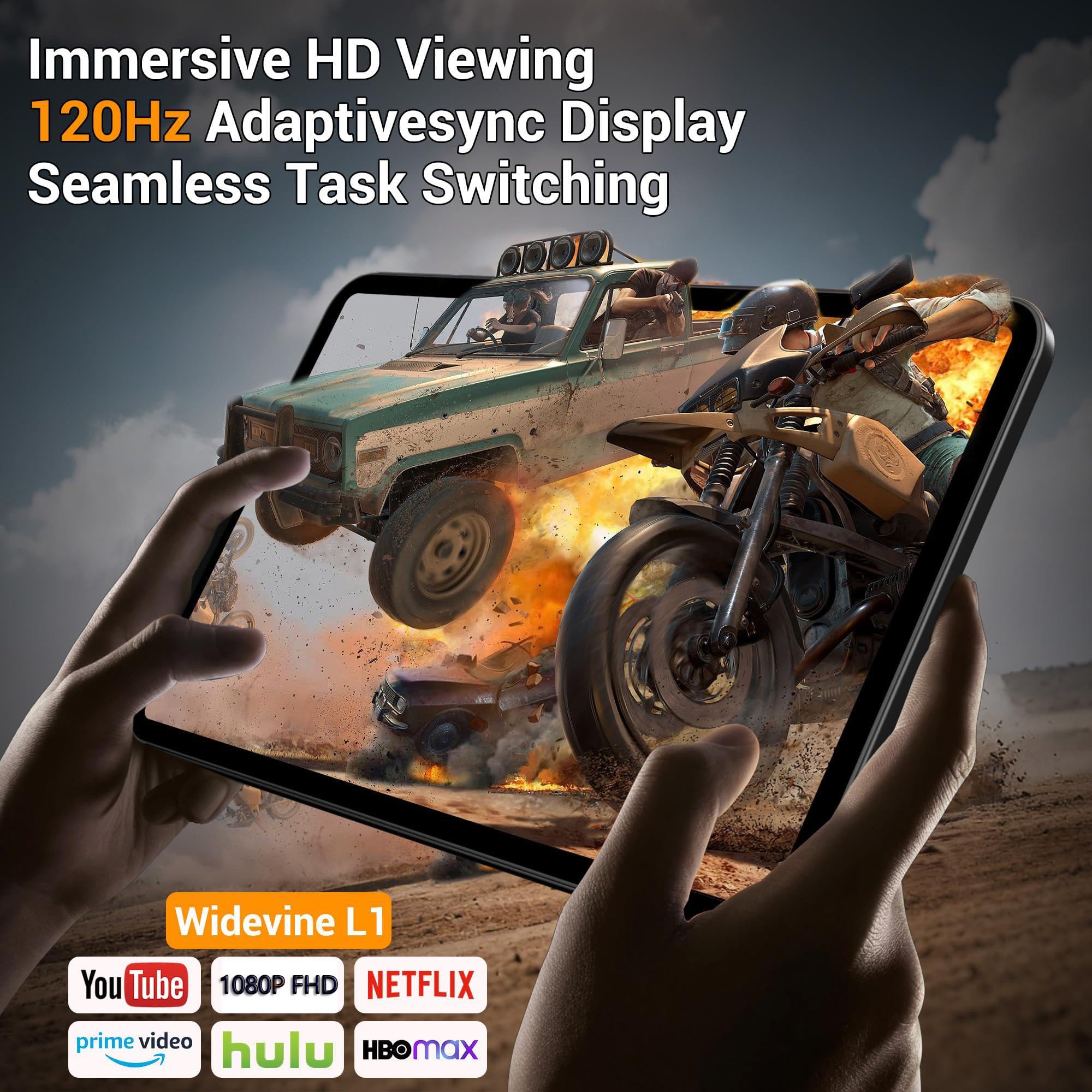 Tablet 13,4 Zoll Android 16, 120Hz Display, 36GB RAM + 512GB ROM/1TB TF, 4G LTE Dual SIM, 2.2GHz Gaming, 5G WiFi, Widevine L1/GPS/11580mAh/13MP, inkl. Tastatur/Hülle/Stift/Maus/Kopfhörer/OTG