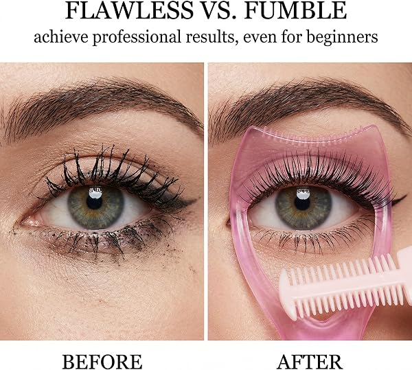 Set di 3 strumento per ciglia per trucco, applicatore per mascara in silicone, protettore per mascara, stencil per eyeliner - 3