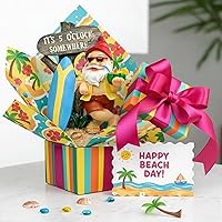 Vista 6 de Gnomos divertidos de jardín, gnomos de jardín para exteriores, decoraciones de gnomos para patio (estatua de gnomo de playa para jardín)