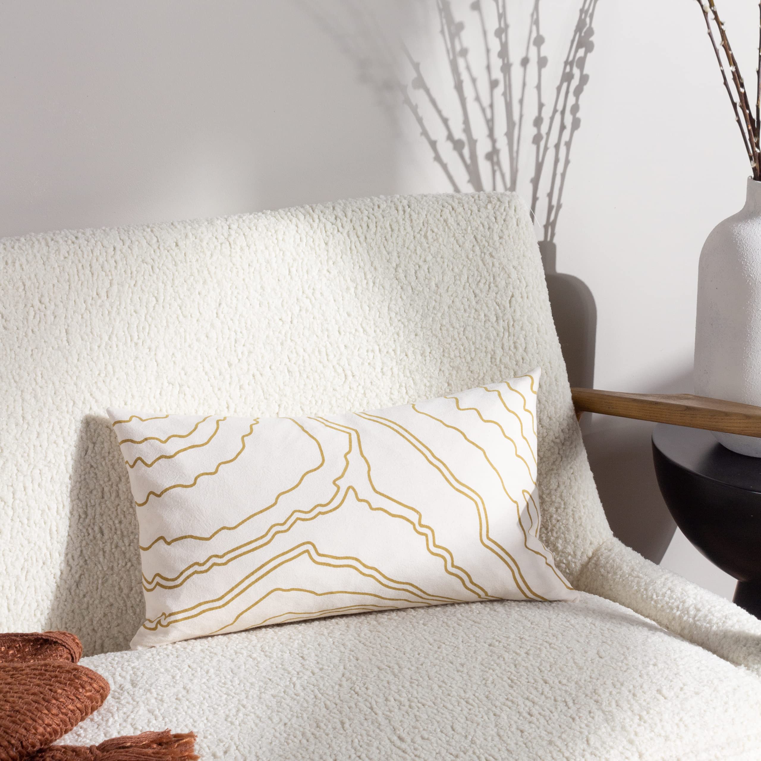 furn. Hoem Elise Geometric Feather Filled Cushion - Twin Pack