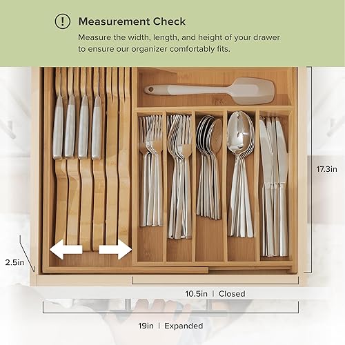Miniatura 4 de KitchenEdge Organizador de cubiertos, cubiertos y utensilios de primera calidad para cajones de cocina, apto para alimentos, grado contractual,