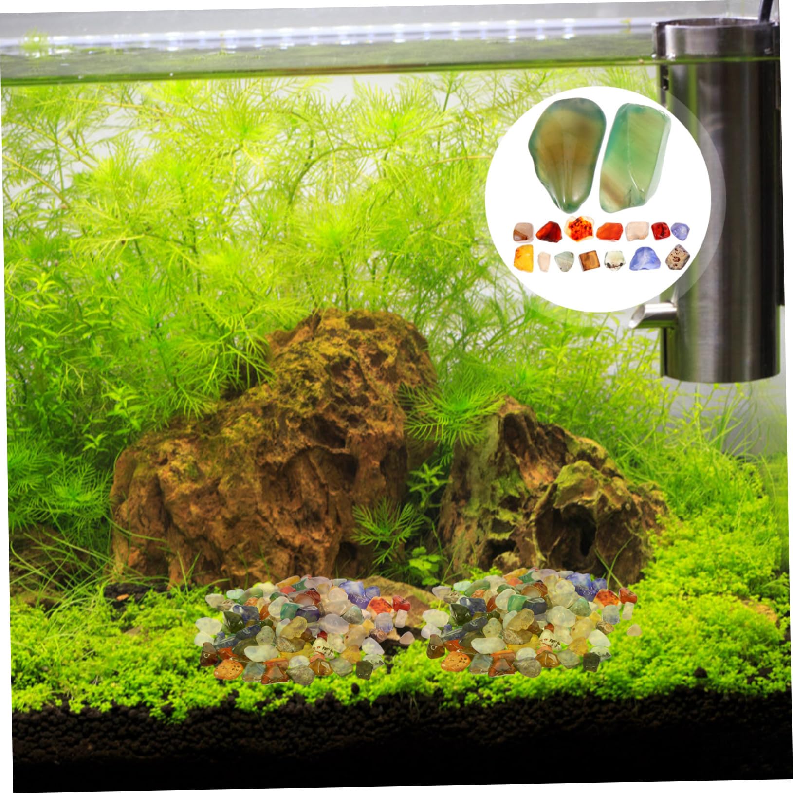 DOITOOL 3 Sätze Farbige Natursteine für Aquarien Diy Dekorationen Hochwertigem Material für Fischbehälter und Gartenlandschaften