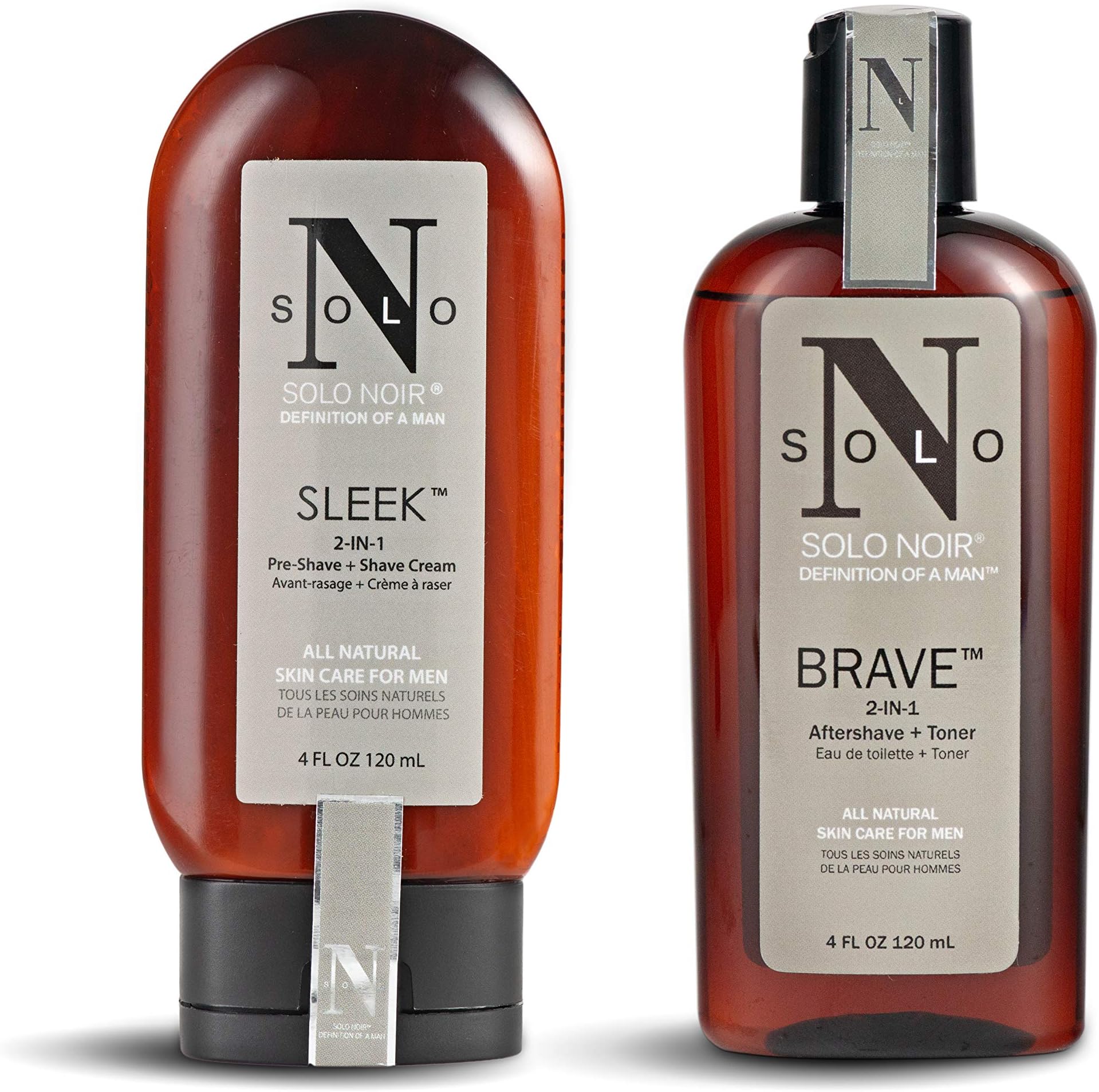 Solo Noir All Natural Shaving KitFor Men:2-In-1 Skin And Beard Grooming And Care, Shave Cream For Easy Glide, Moisturizing Aftershave Toner For Soft And Smooth Skin, Ingrown Hair And Acne Prevention