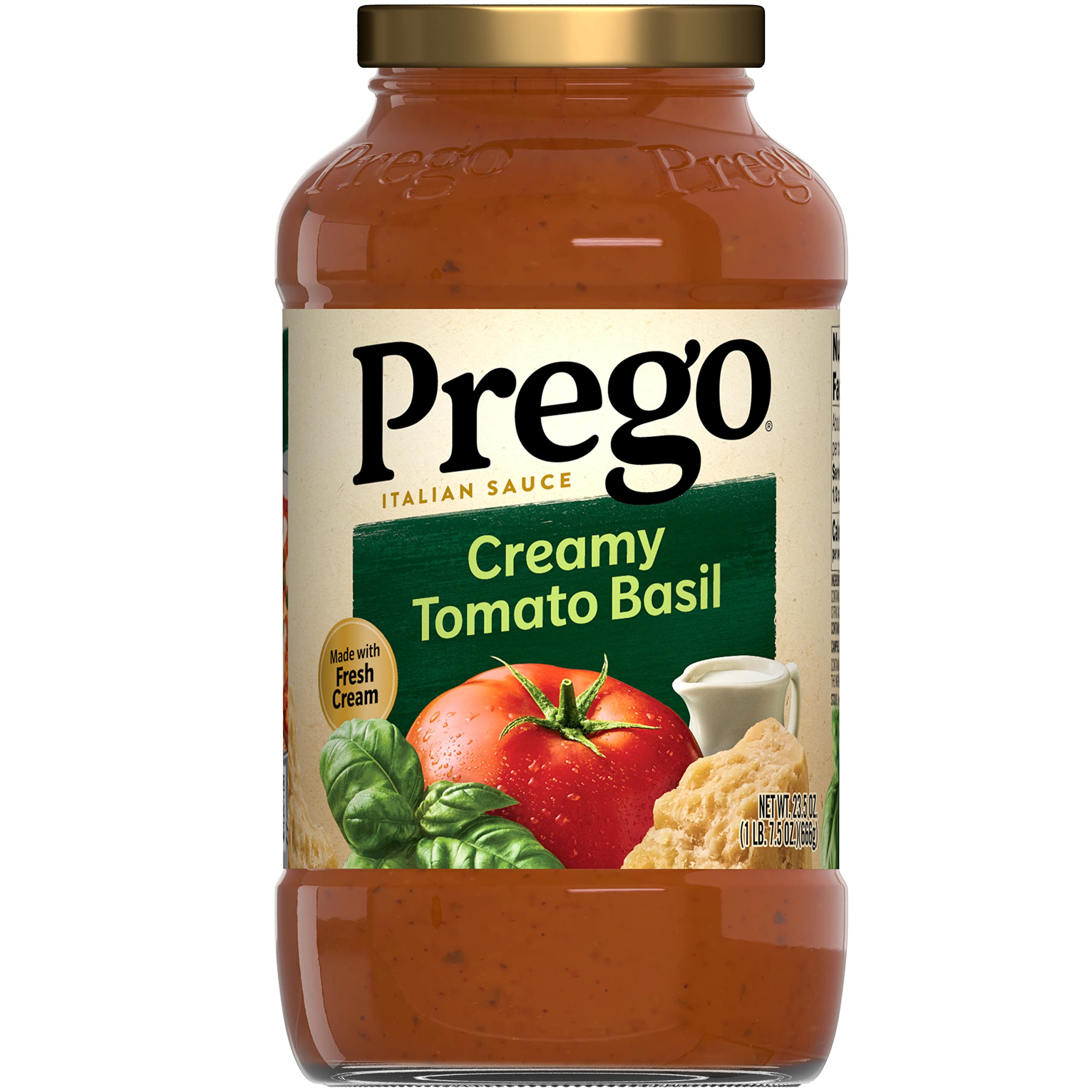 PregoCreamy Tomato Basil Pasta Sauce, 23.5 OZ Jar