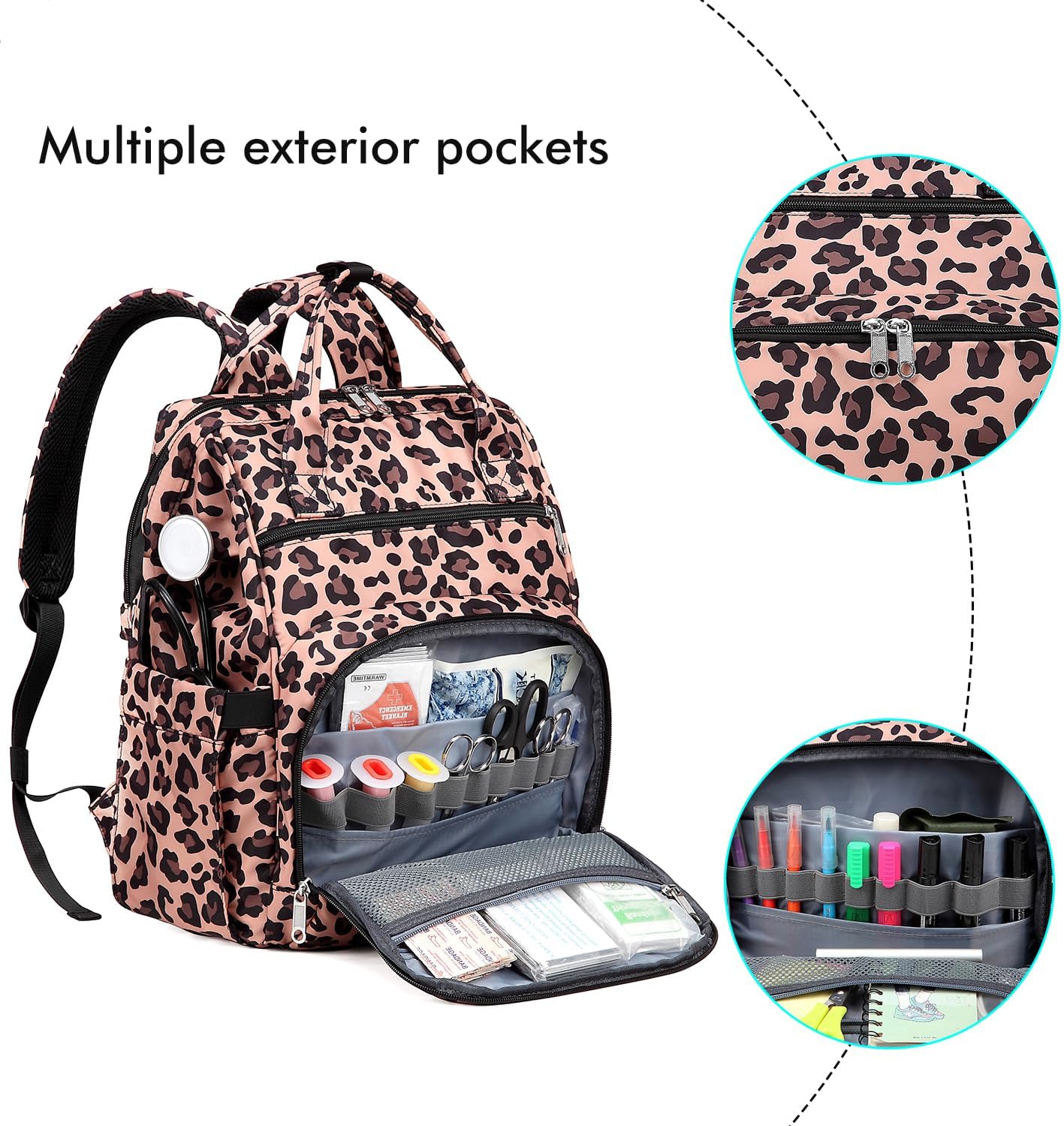 Gatycallaty Nurse Backpack Teacher Work Nursing Bags Work Medical Home Health Travel Clinical Nursing Bookbag College Laptop Graduation - Image 4