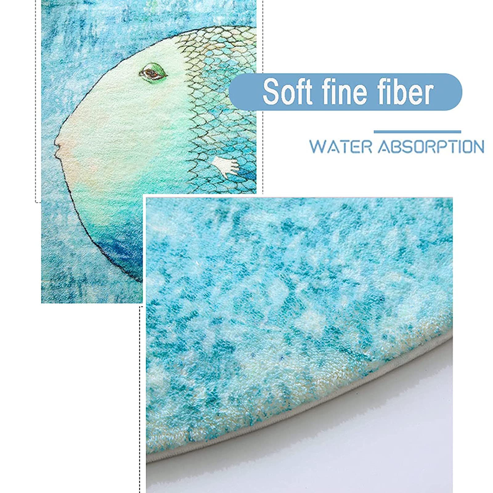Tapis De Bain Courbé Shaggy Doux Pour Douche D'angle - Lavable Et Antidérapant - Dimensions 100x45 Cm