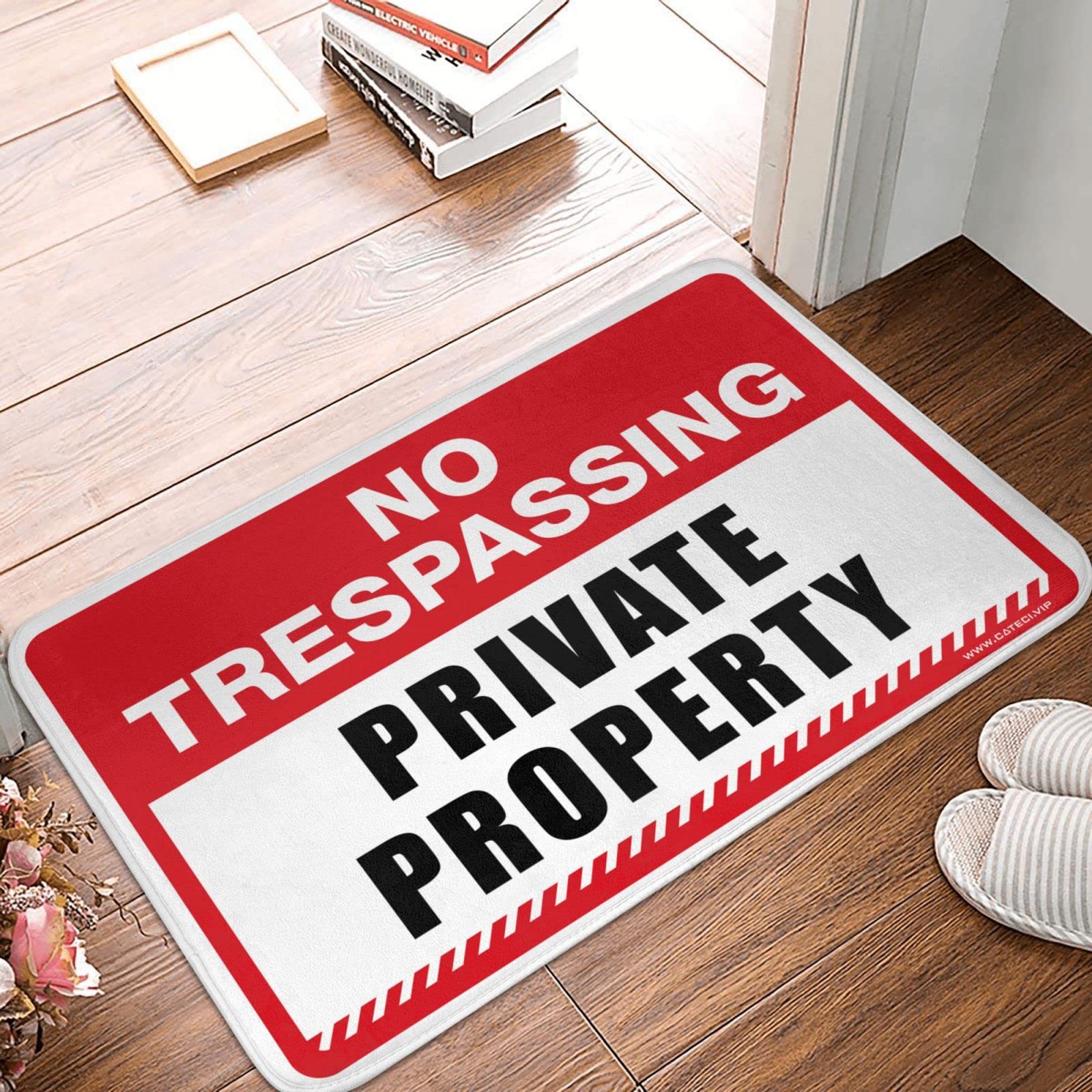 Tapis de douche d'extérieur No Trespassing résistant aux UV et à l'humidité