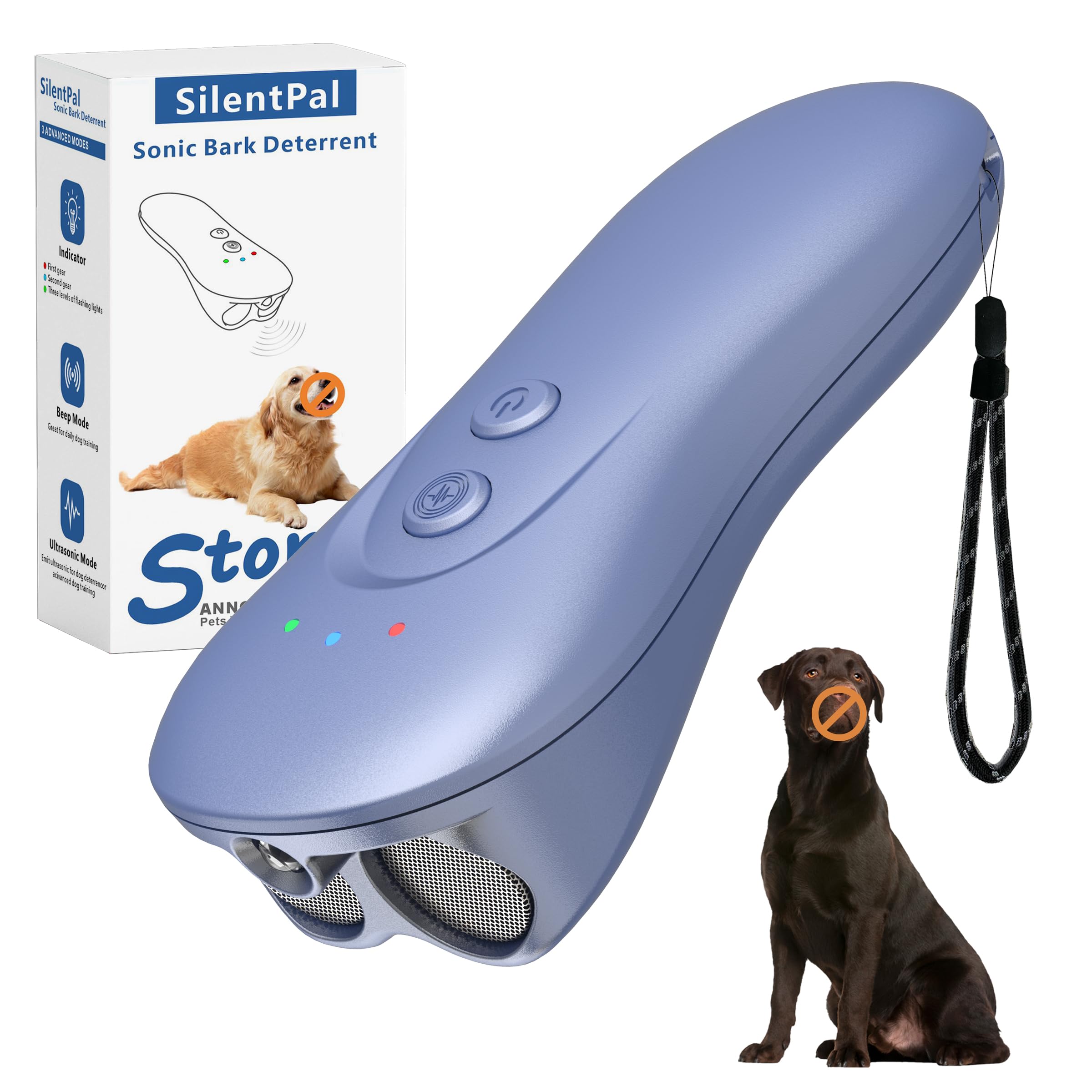 Dog Bark Deterrent Device,Anti-Barking Device,Up to 15Ft Long Range &amp; Rechargeable Bark Control,Stop Barking Dog Devices,Safe for Dogs Training,Indoor &amp; Outdoor（Purple）
