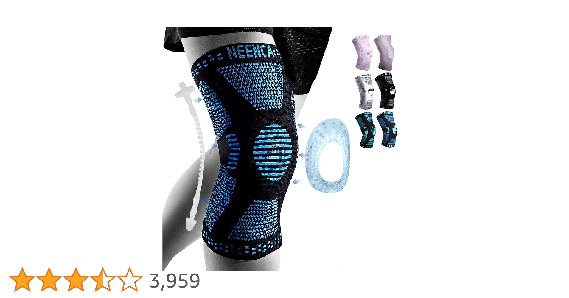 24h内発送✨膝サポーター 半月板 靭帯損傷 XL ブラック 黒 NEENCA Amazon.co.jp: NEENCA 膝サポーター 半月板 膝ブレの固定 膝不安
