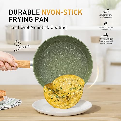 Miniatura 2 de Juego de ollas y sartenes antiadherentes, antiadherentes de granito de inducción, utensilios de cocina de inducción, sartenes de inducción, juego de