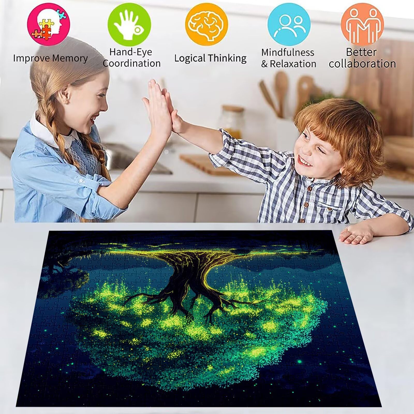Puzzle 3000 elementów Krajobraz Drzewo dla dorosłych 122 x 81 cm Unikalne Rzemiosło Klasyczna Drewniana układanka 3D do rodzinnych gier aktywnych, układanka zrób to sam do dekoracji ścian domu