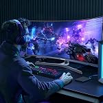 Gawfolk 34 Inch Ultrawide Curved 165Hz Gaming Computer Monitor 1500R PC Screen 21:9 UWQHD (3440x1440),99% sRGB,1ms,Adaptive Sync,Display Port、HDMI,Liftable Stand,Wall Mount Compatible 75 * 75mm-Black