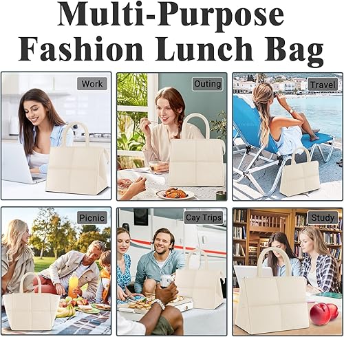 Miniatura 6 de Coobiiya Lonchera pequeña y bonita para mujeres y hombres, ultraligera, gruesa, a prueba de fugas, acolchada, hielera, reutilizable, aislada, para