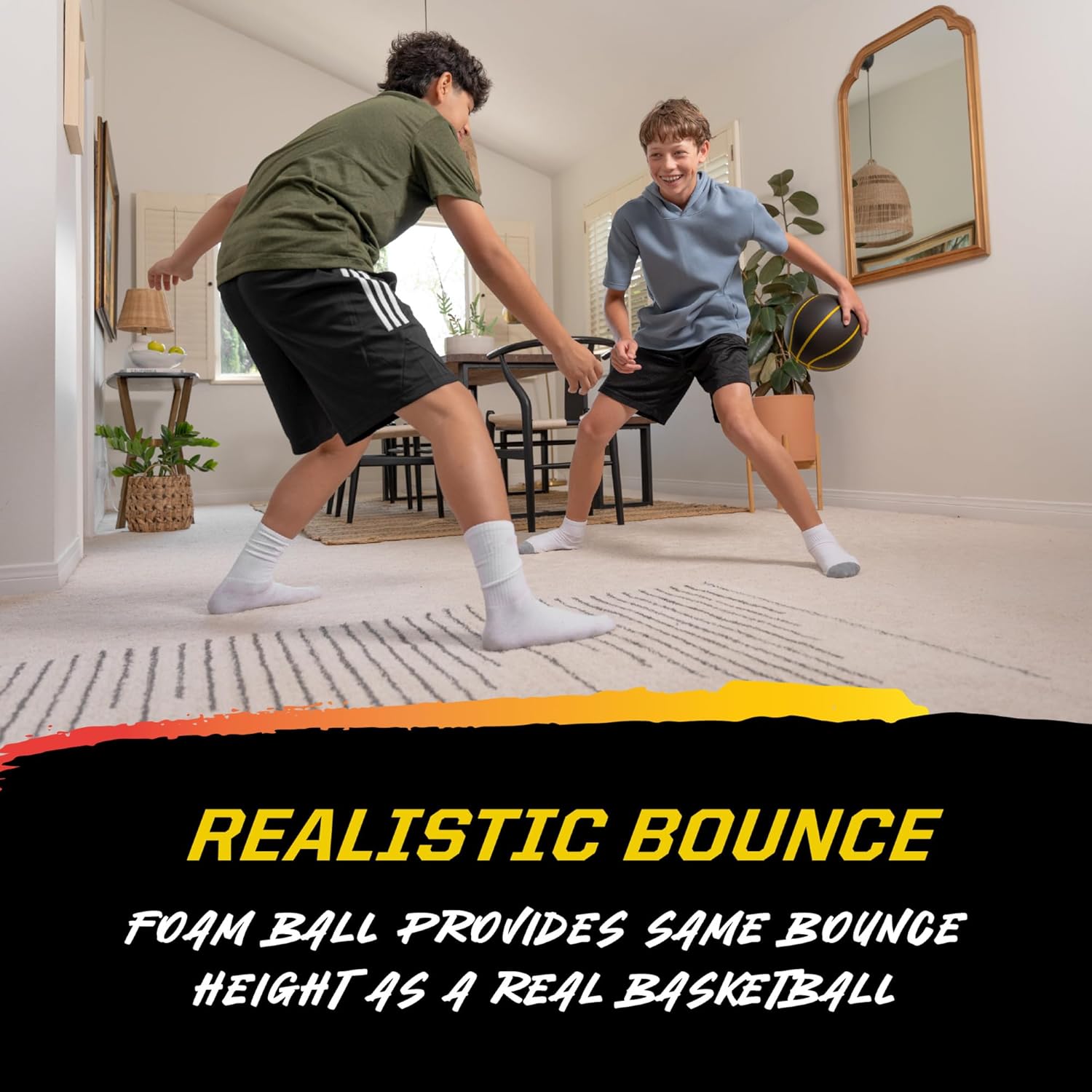 SKLZ Bashhhketball Pro Silent Basketball – Official Size 7 Foam Basketball, 29.5” Indoor Training Ball with Real Bounce, Quiet Dribbling, Durable Construction, and Real Grip Channels - Image 5