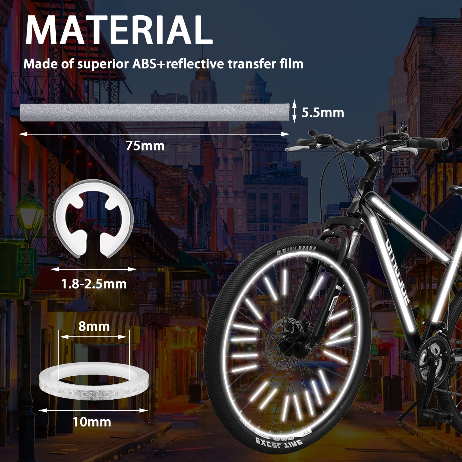 OBIETTIVO DI SICUREZZA Bicicletta Mountain Bike Guida Notturna Riflettore Di Avvertimento - Foto 7