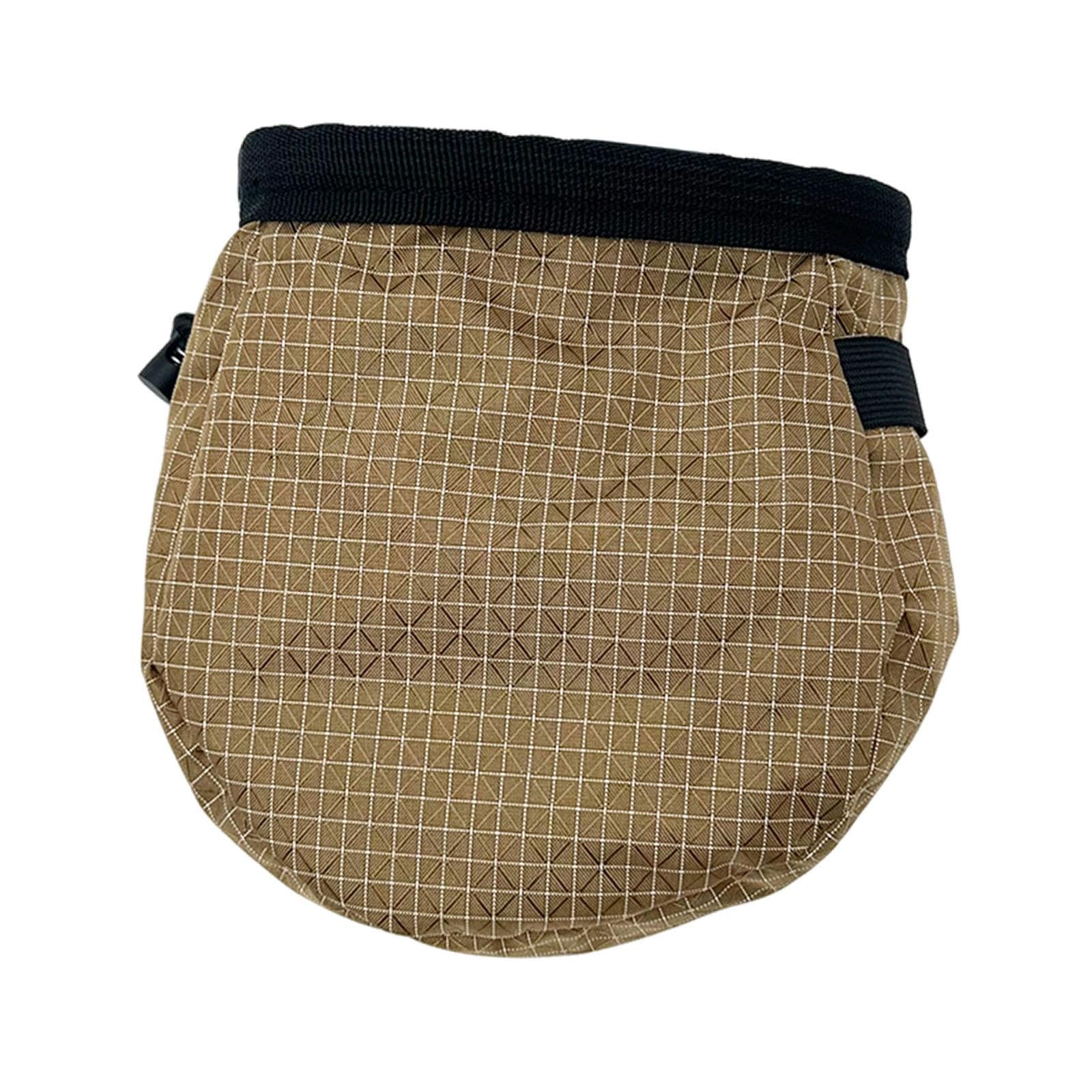 QSTDGVPW Climbing Chalk Bag Storage Pouch Adjustable Waist Belt Chalk Carrier Bag for Fitness, Brown