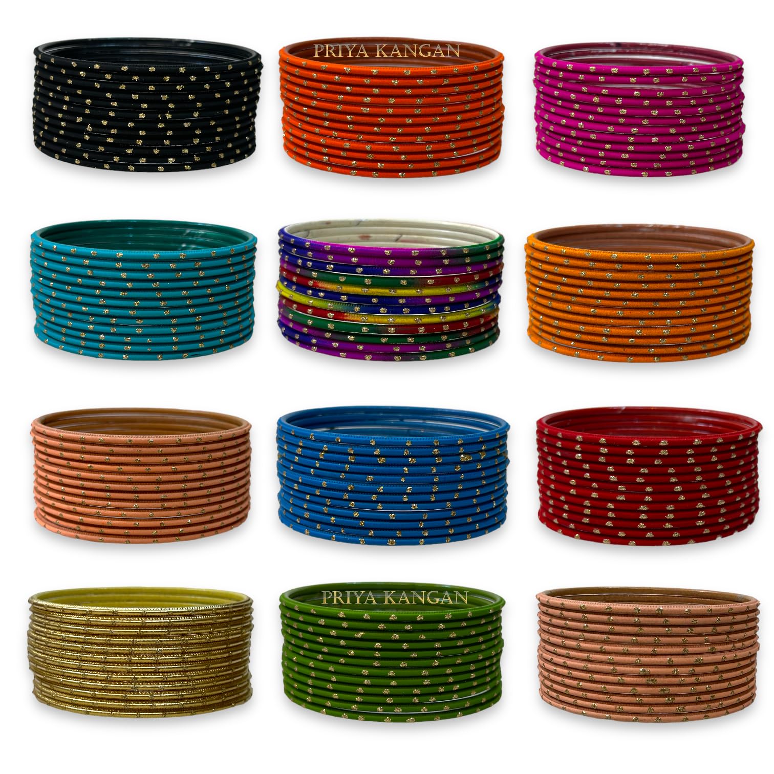 PRIYA KANGAN Exotic Nion Dot Matte Finish Colourful Metal Bangles Match With All Attires, Indian Metal Bangles For Women, 2.12 (Xx Large), Metal, no gemstone (B0CJ7HG27R) Amazon Price History, Amazon Price Tracker