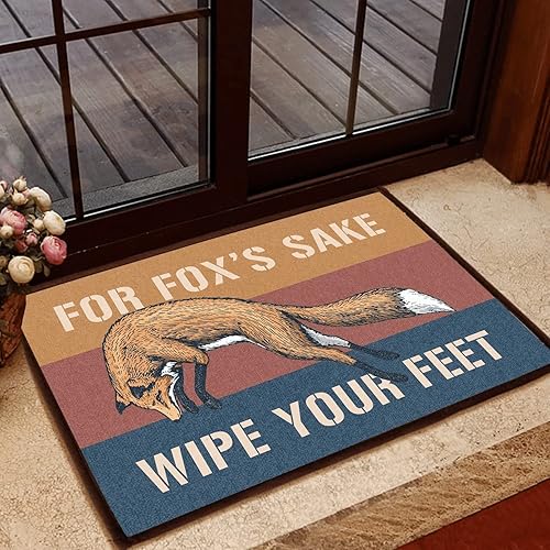 Nuevo tapete para puerta de entrada interior porche de franela de bienvenida para el sake de zorro limpia tus pies tapete para la primera puerta