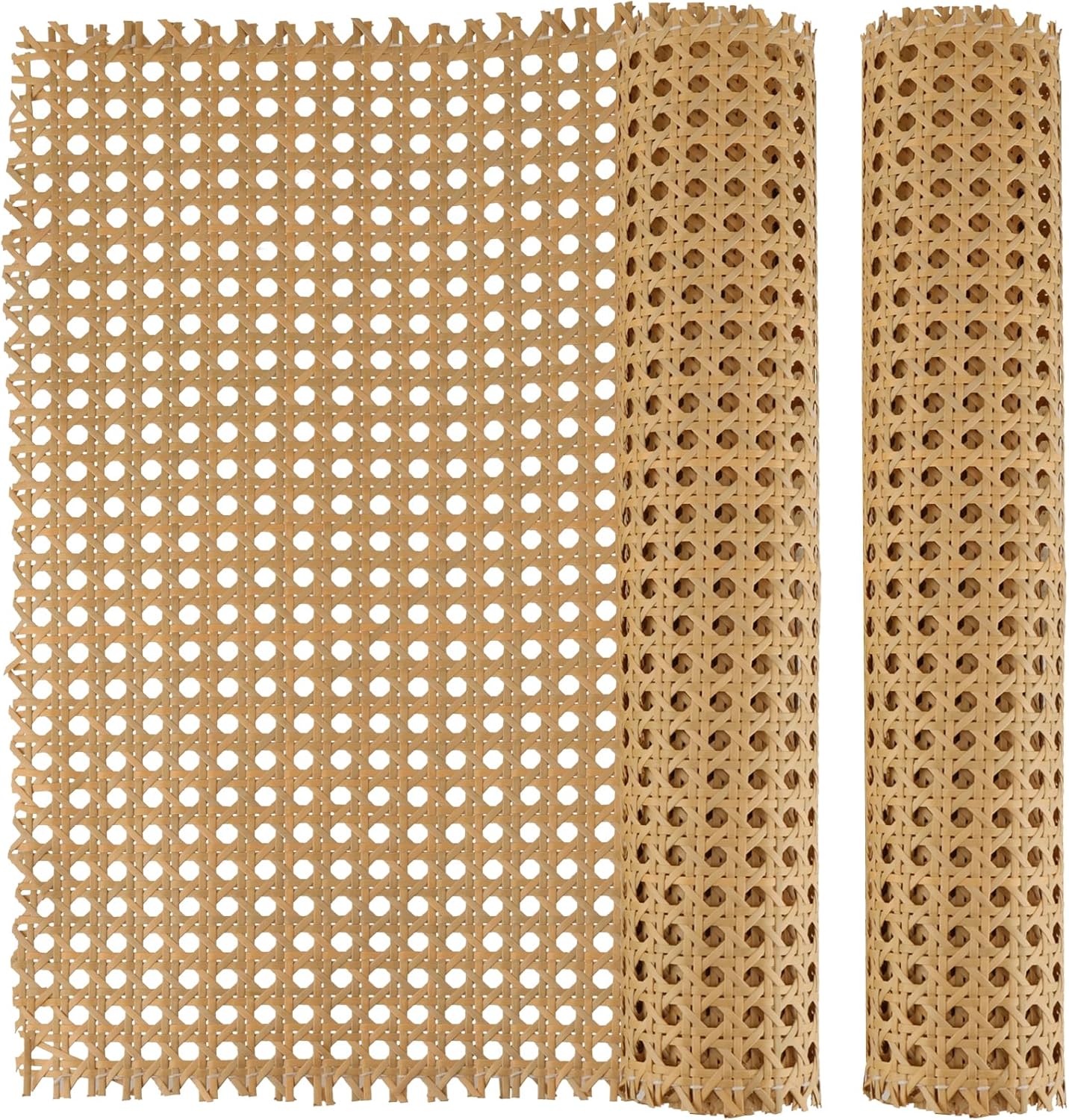 Amazon.com: JEUIHAU 2 PCS 14 Inch Width x 3.3 Feet Natural Rattan Cane ...