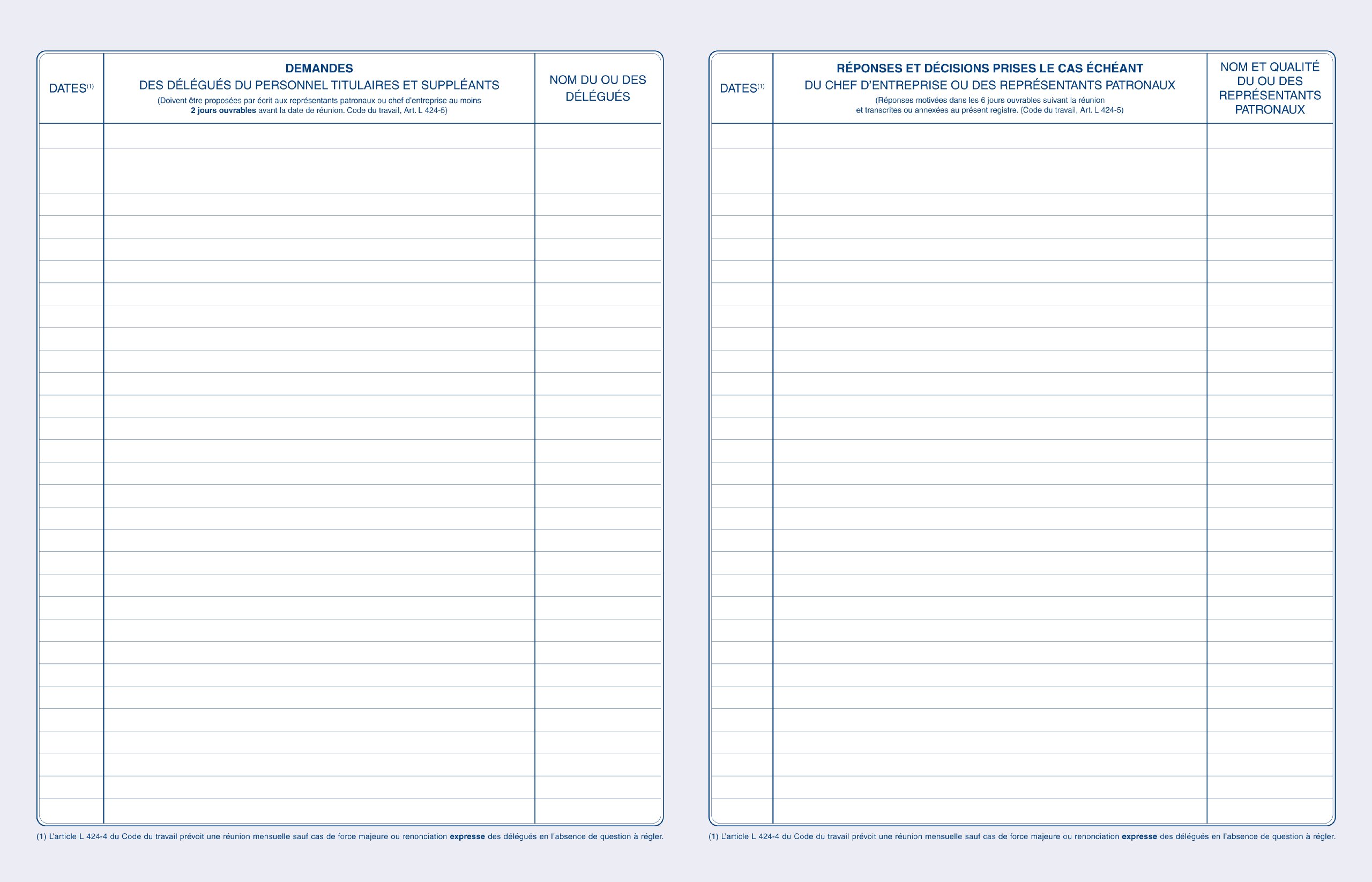 REG. DELEGUES DU PERSONNEL 320X250 40 PAGES FTES