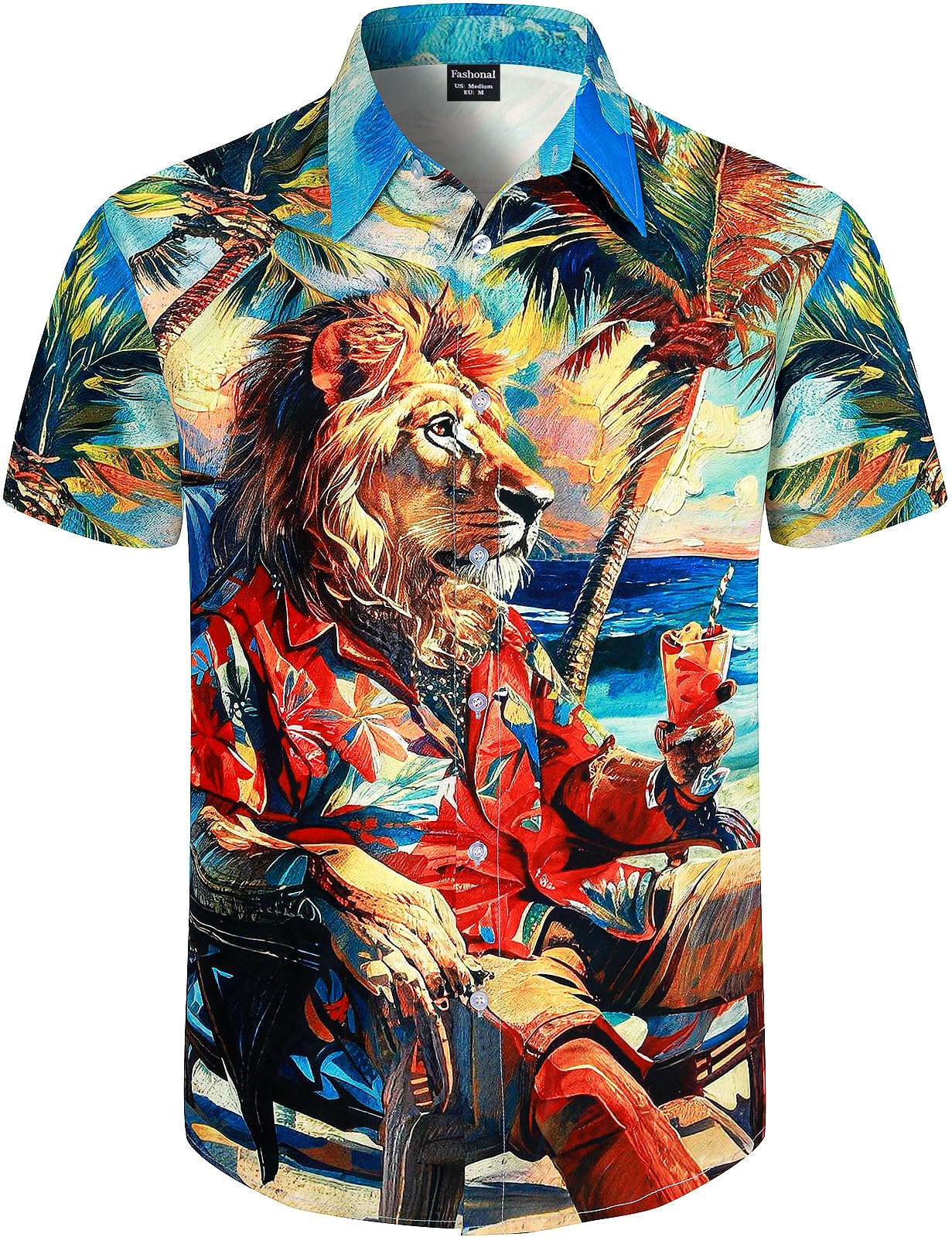 Men's Hawaiian Shirt Button Down Summer Short Sleeve Shirt