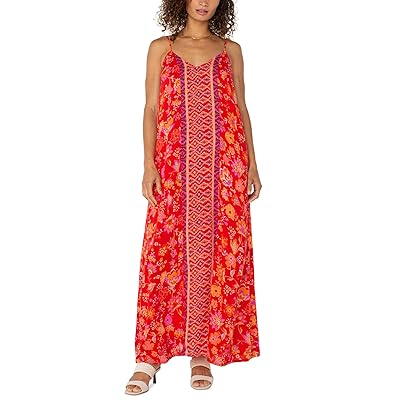 Liverpool Los Angeles Spaghetti Strap Woven Maxi Dress Women