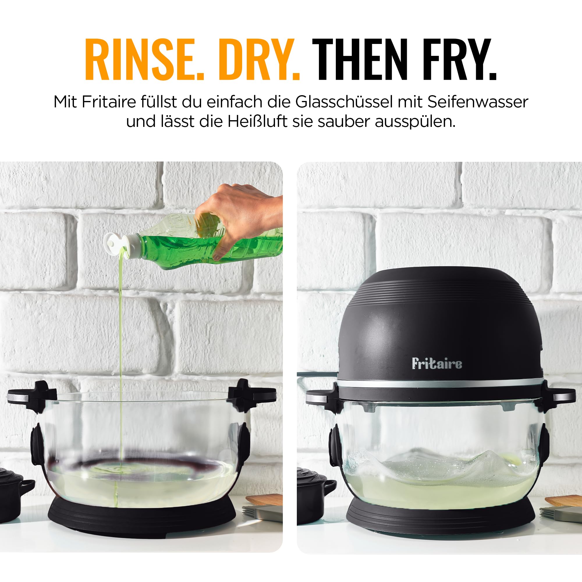 Fritaire Ungiftiger Glas-Airfryer™, 5 L – 360° Sicht, Selbstreinigung, 400 °F Heißluft-Vortex für gleichmäßiges Garen, BPA- & Teflonfrei, 9-in-1 Funktionen: Airfryer, Rotisserie, Backen, Schwarz