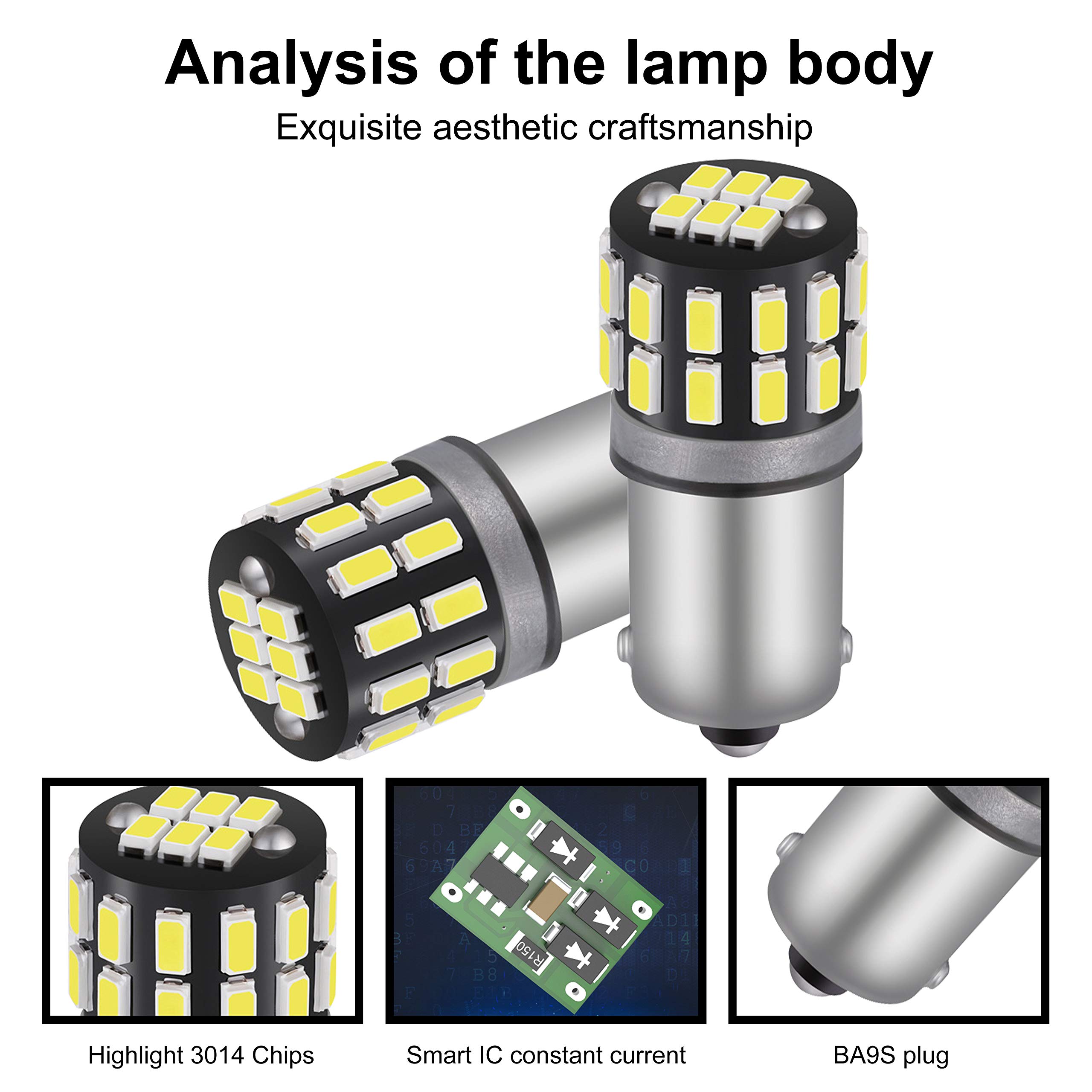 10-20pz BA9S T4W Bianco Freddo 12V 6000K T11 Luce Parcheggio - Foto 11