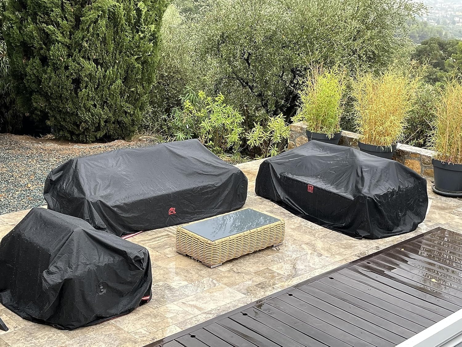 Turtle Life Gartensofa Abdeckung, Gartenbank Abdeckung Wasserdicht, Gartenbank Abdeckung für 3-4 Sitzer Gartensofa, Gartensofa Abdeckung kein Verblassen innerhalb von 2 Jahren, schwarz 213 x 94 x 89CM