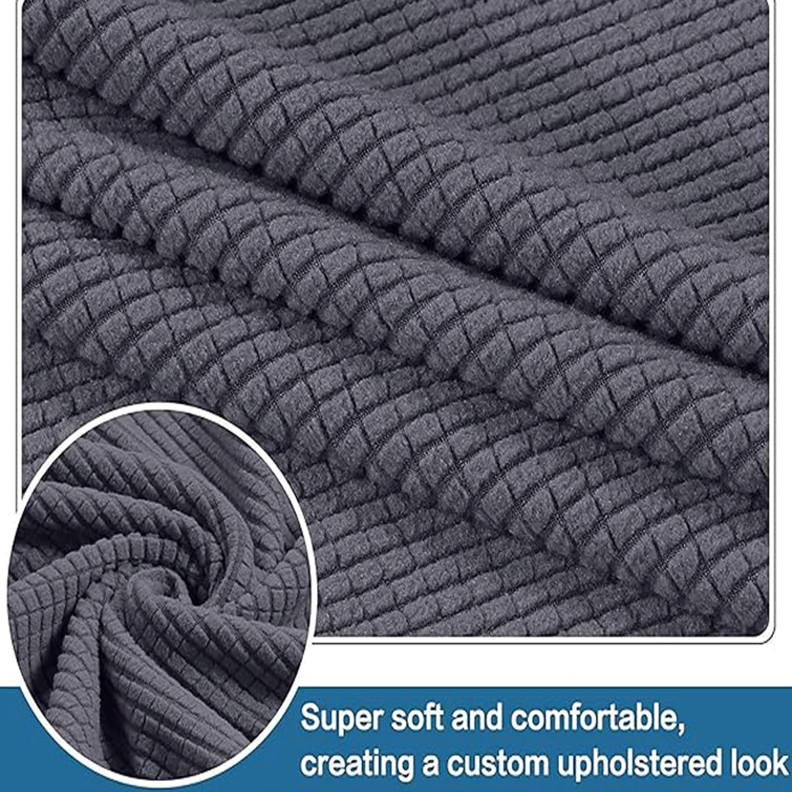 BD09950-Pouf Extensible Housses Pouf Rond Couvre Repose-pieds Amovible Couvre Pouf De Rangement