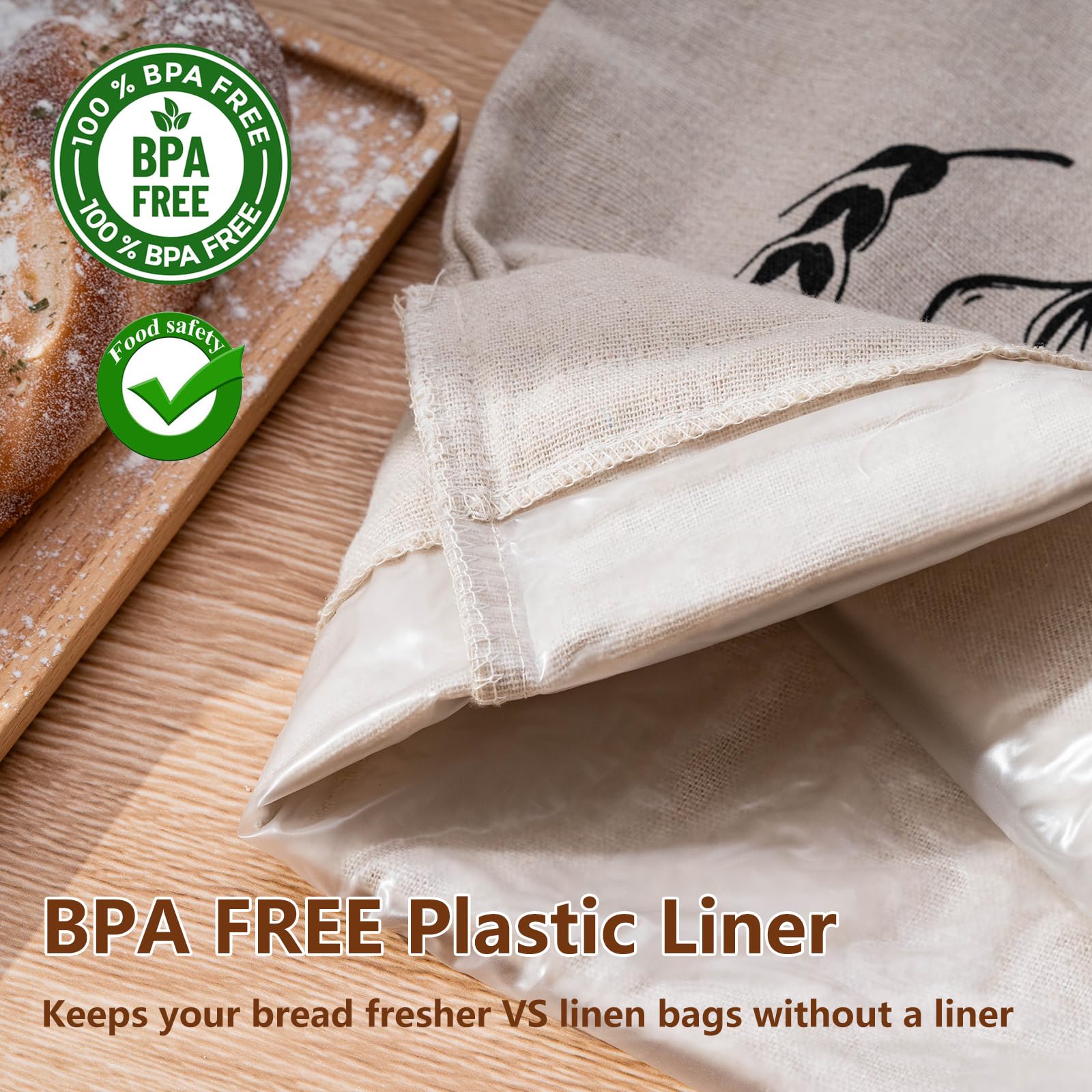 Winter Shore Sacs à Pain Réutilisables [2 Pièces] - Pour Pain Large Et