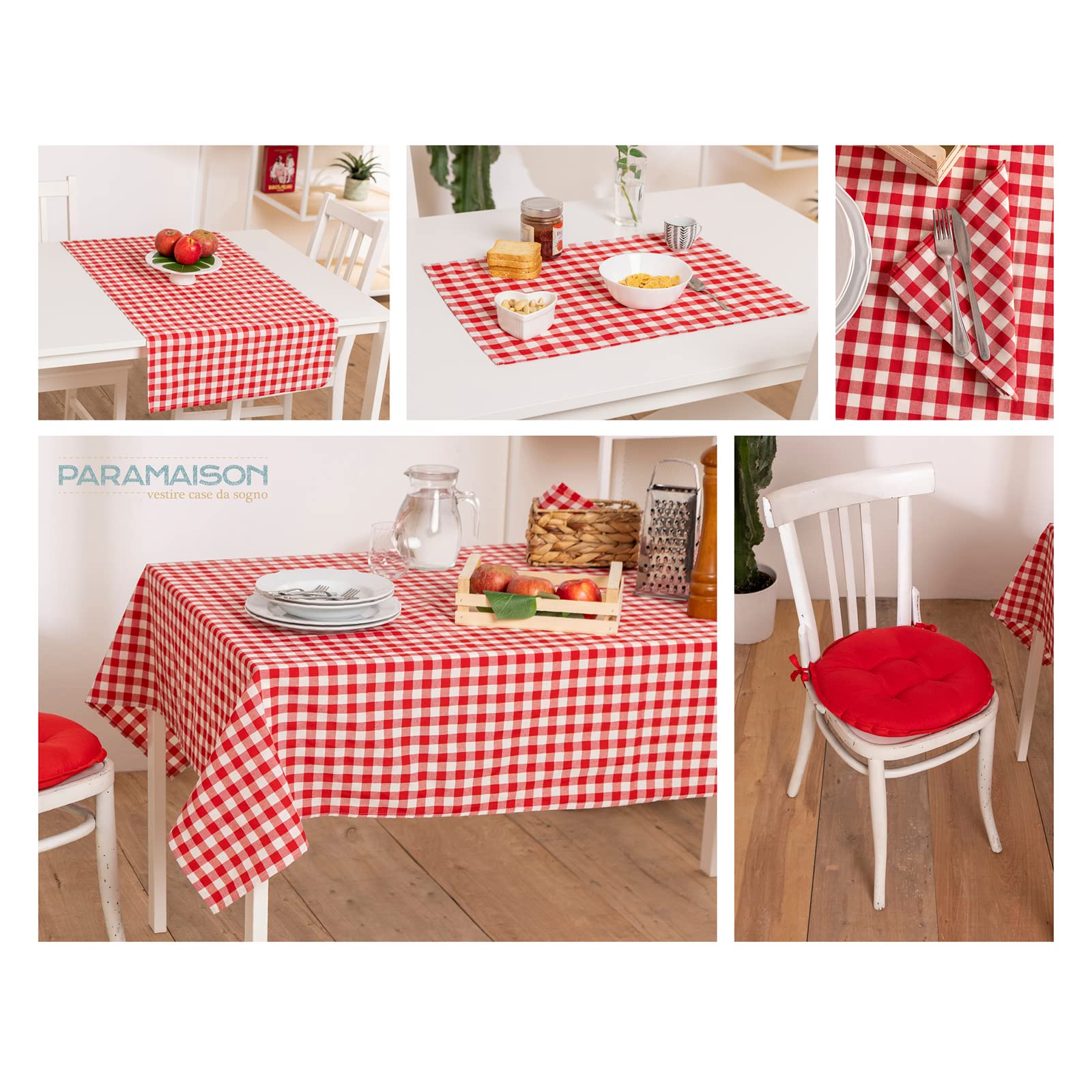 PARAMAISON Cuscini Sedia Rotondo Set da 2 pezzi Ø 40 cm Imbottito Interni Esterni