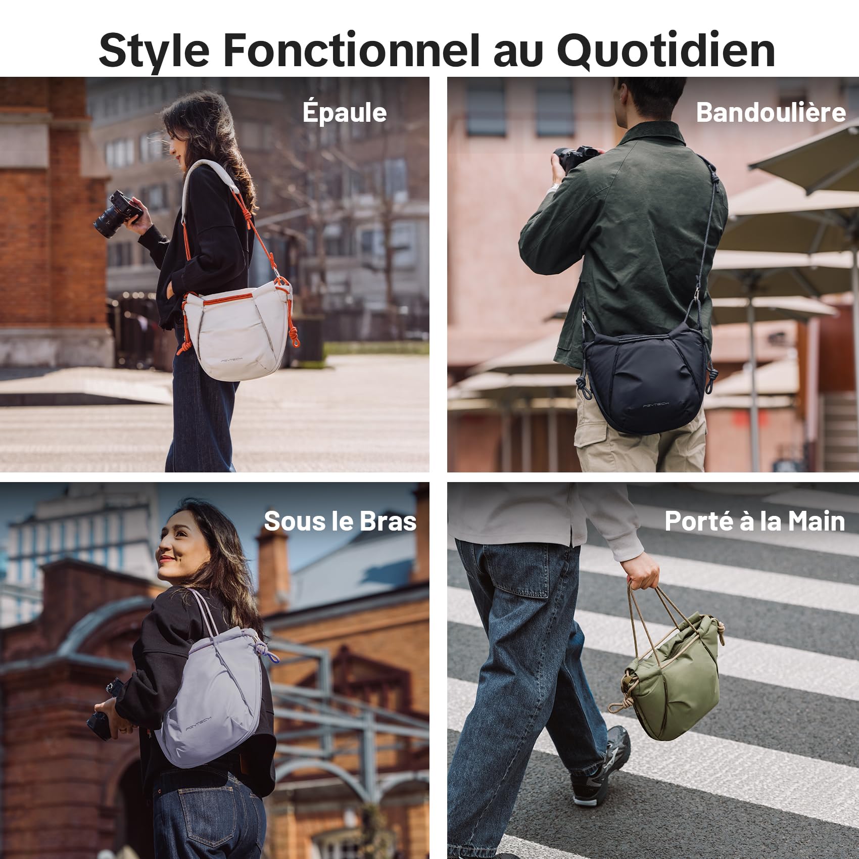 PGYTECH OneGo Rode Strap Sac Photo Multifonction – Bandoulière Urbaine Sac Compact pour Sony/Canon/Nikon/appareils sans Miroir, Noir Nuit