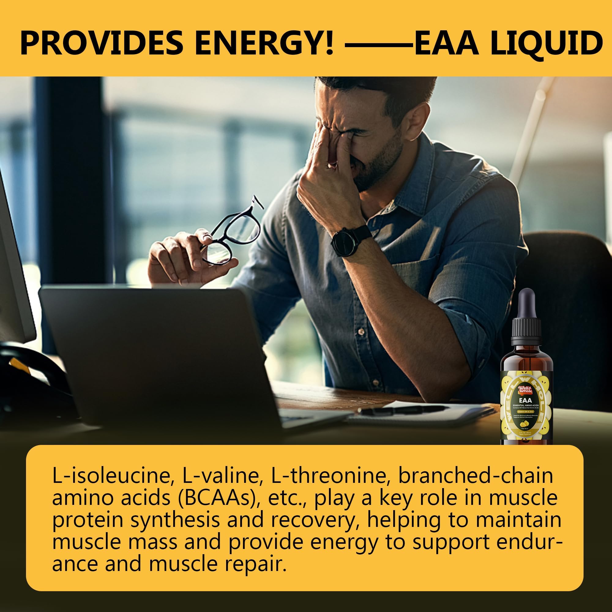 Essential Amino Acids Liquid Drops, EAA Supplement for Recovery — Amazon image 6