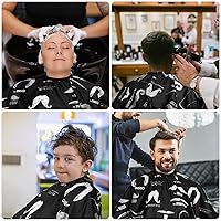 Vista 6 de FEBSNOW Capa de peluquería profesional para corte de cabello con cepillo para el cuello, capa de barbero con estampado de barba para peluquería