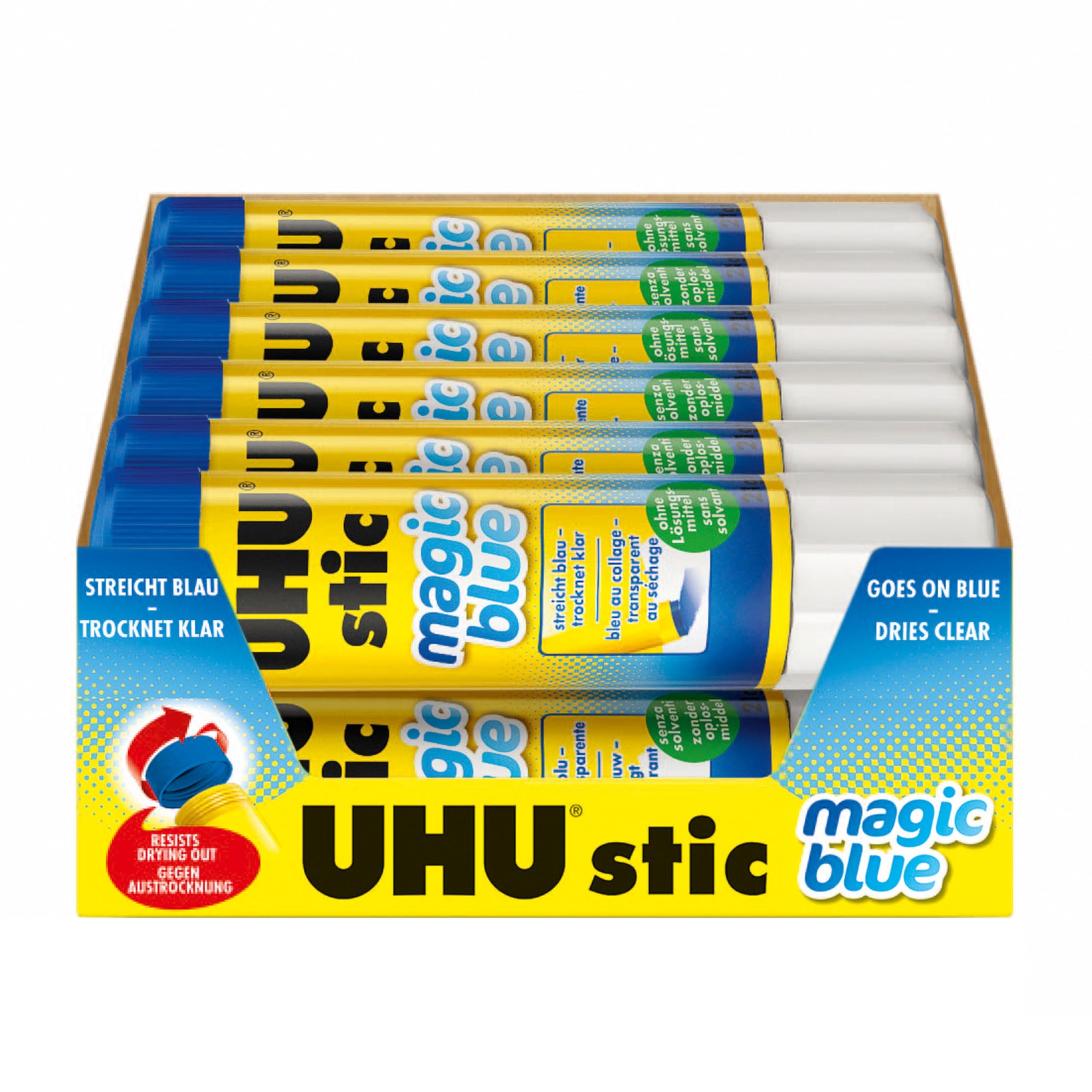 Saunders UHU - Barra de pegamento, color azul pack de 12