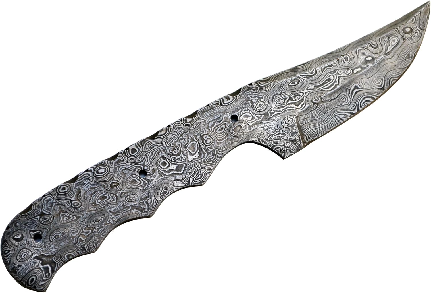 Flаѕh Dеаlѕ - 80% оƒƒ Whole Earth Supply Damascus Blank Small Upswept Skinning Skinner Blade Custom Hunting Hunter 1095HC