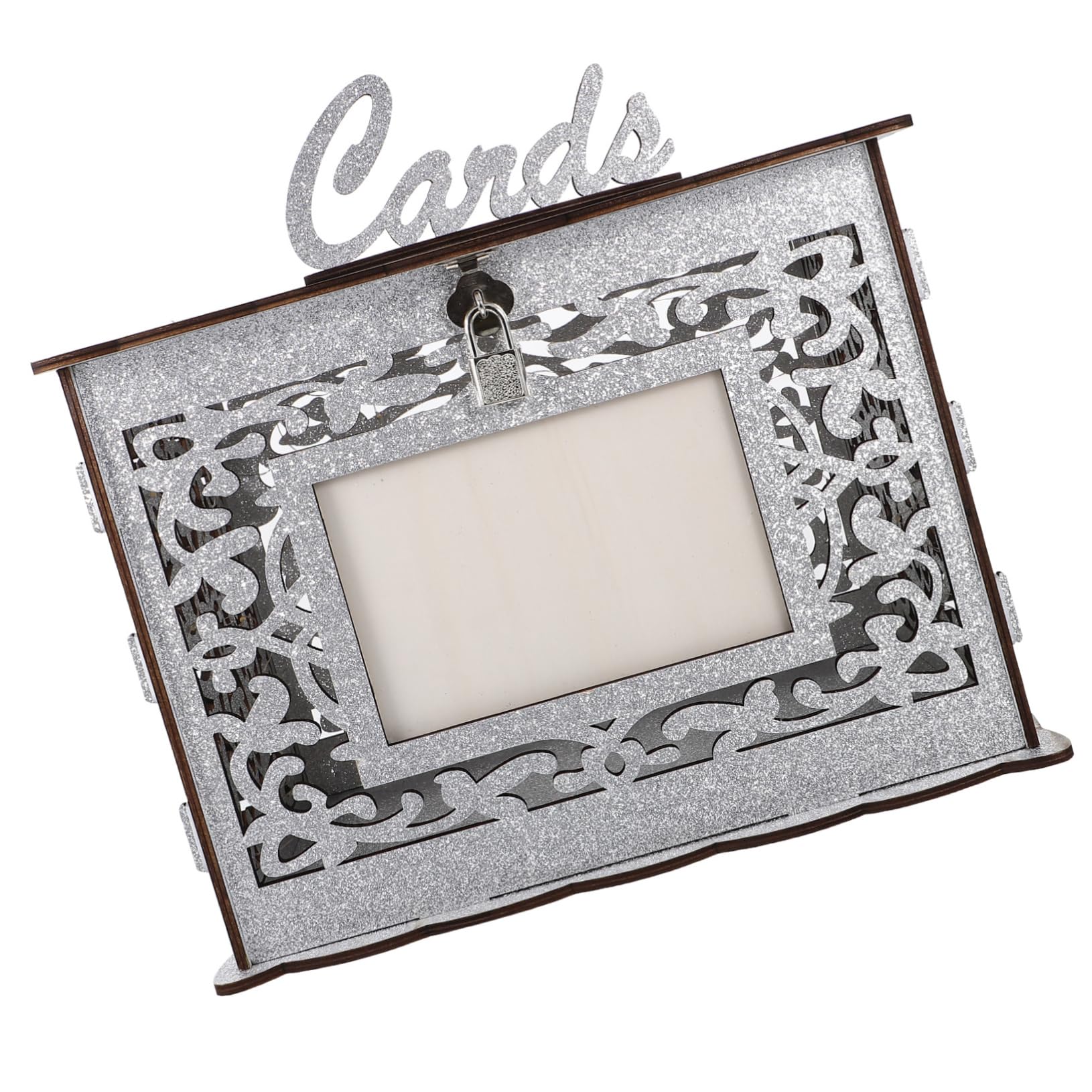 ABOOFAN Scatola Portacarte in Legno per Matrimonio Rustico 1 Pz | Design Cornice per Foto, Ampio Spazio Interno, per Feste e Decorazione da Tavolo